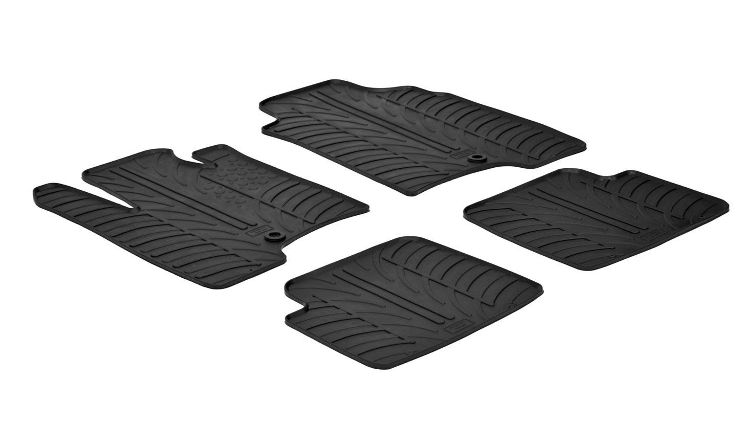 Set tappeti su misura in gomma - compatibile per Fiat Panda (02/12>10/20) 1 fix lato guida