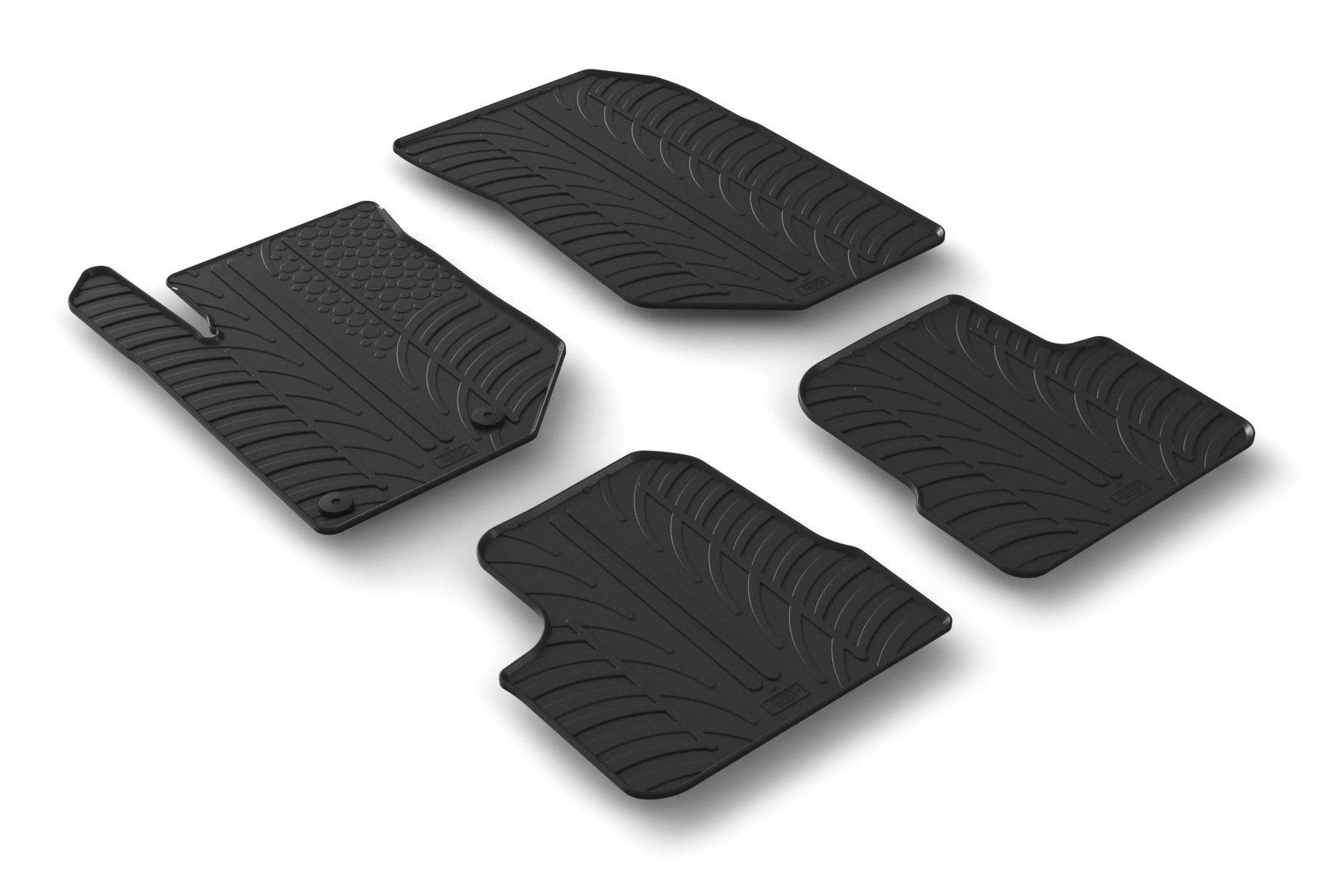 Set tappeti su misura in gomma - compatibile per Opel Corsa F 5p (09/19>06/23) - Peugeot 2008 (12/19>05/23) no automatico, no ibrida - Peugeot 208 5p (11/19>08/23) - Opel Mokka (11/20>) - Peugeot 200