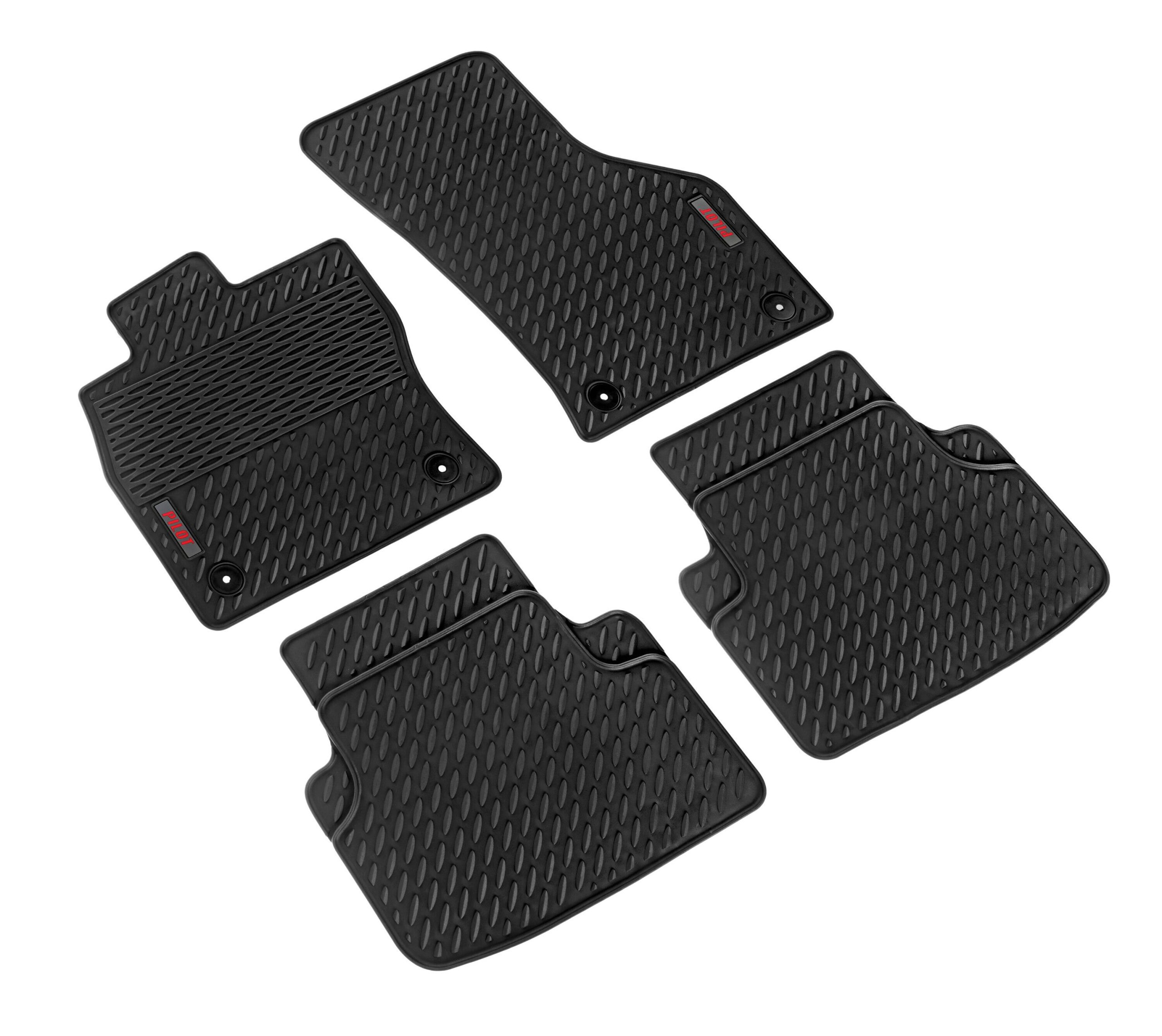 Pilot, set tappeti su misura in eco gomma - compatibile per Seat Leon 5p (01/13>05/20) no 4x4, no automatico - Seat Leon SC (06/13>09/18) no 4x4, no automatico - Seat Leon ST (01/14>05/20) no 4x4, no