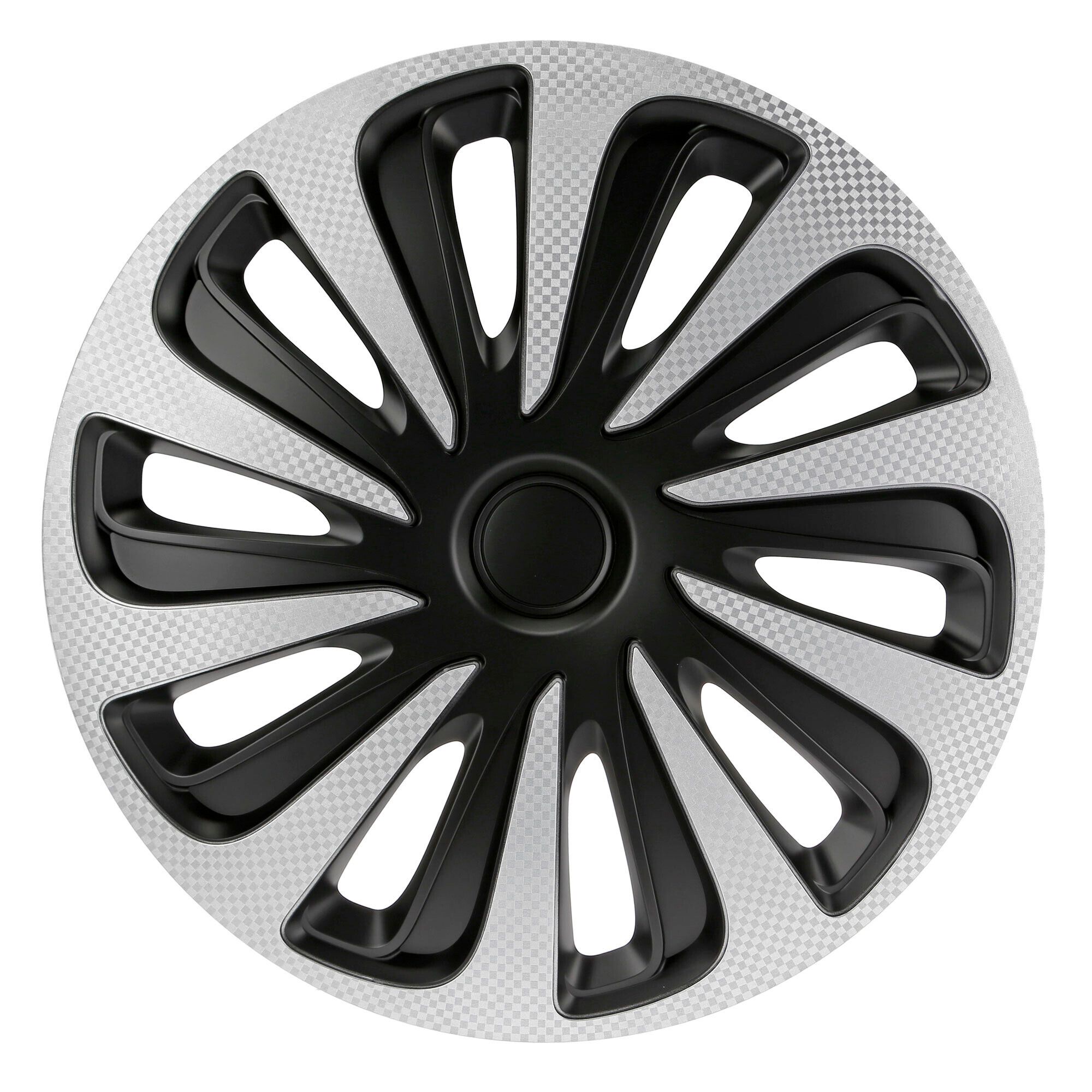Kojin Carbon Silver-Black - Set 4 copricerchi - Ø 14"