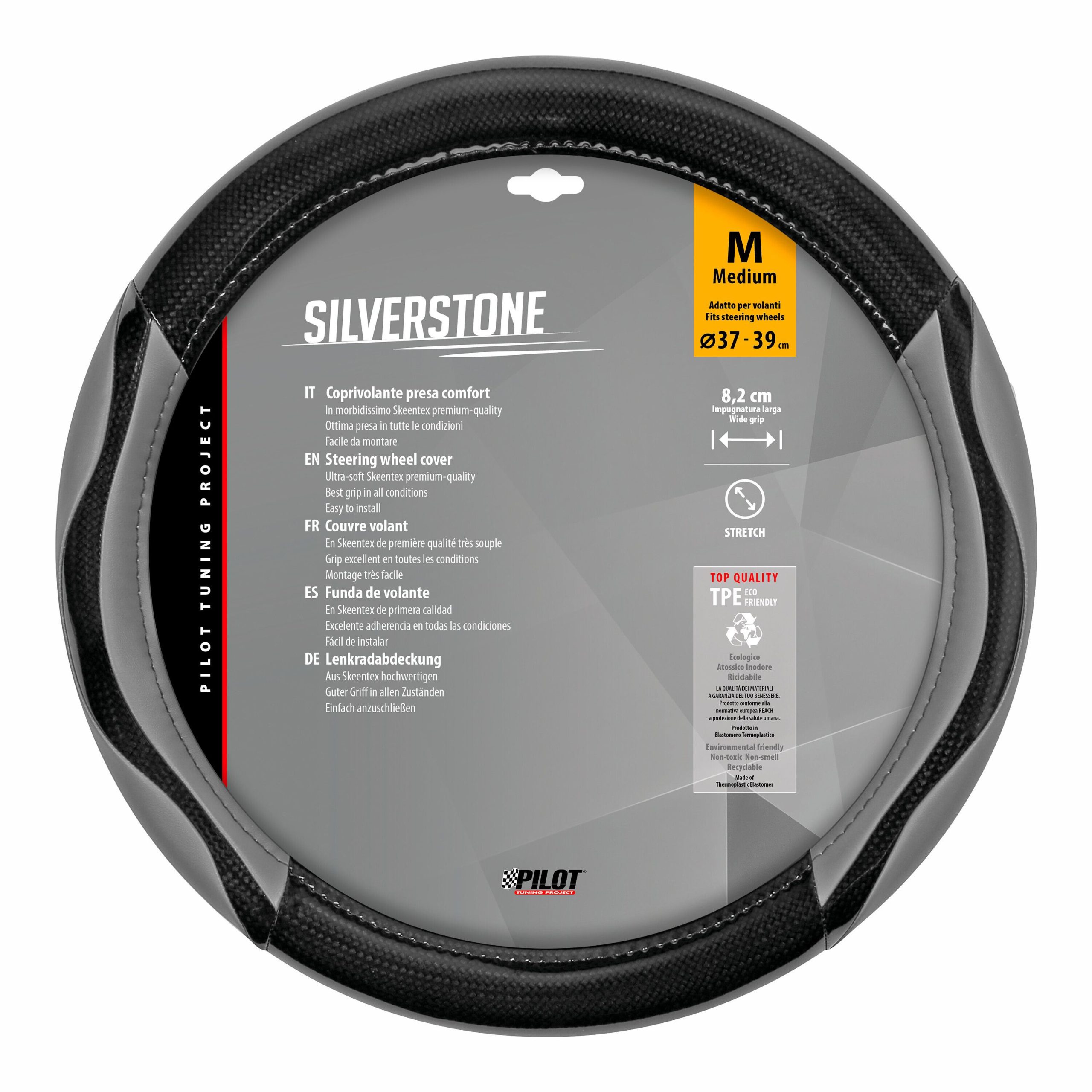 Silverstone, coprivolante in Skeentex - M - Ø 37/39 cm - Grigio