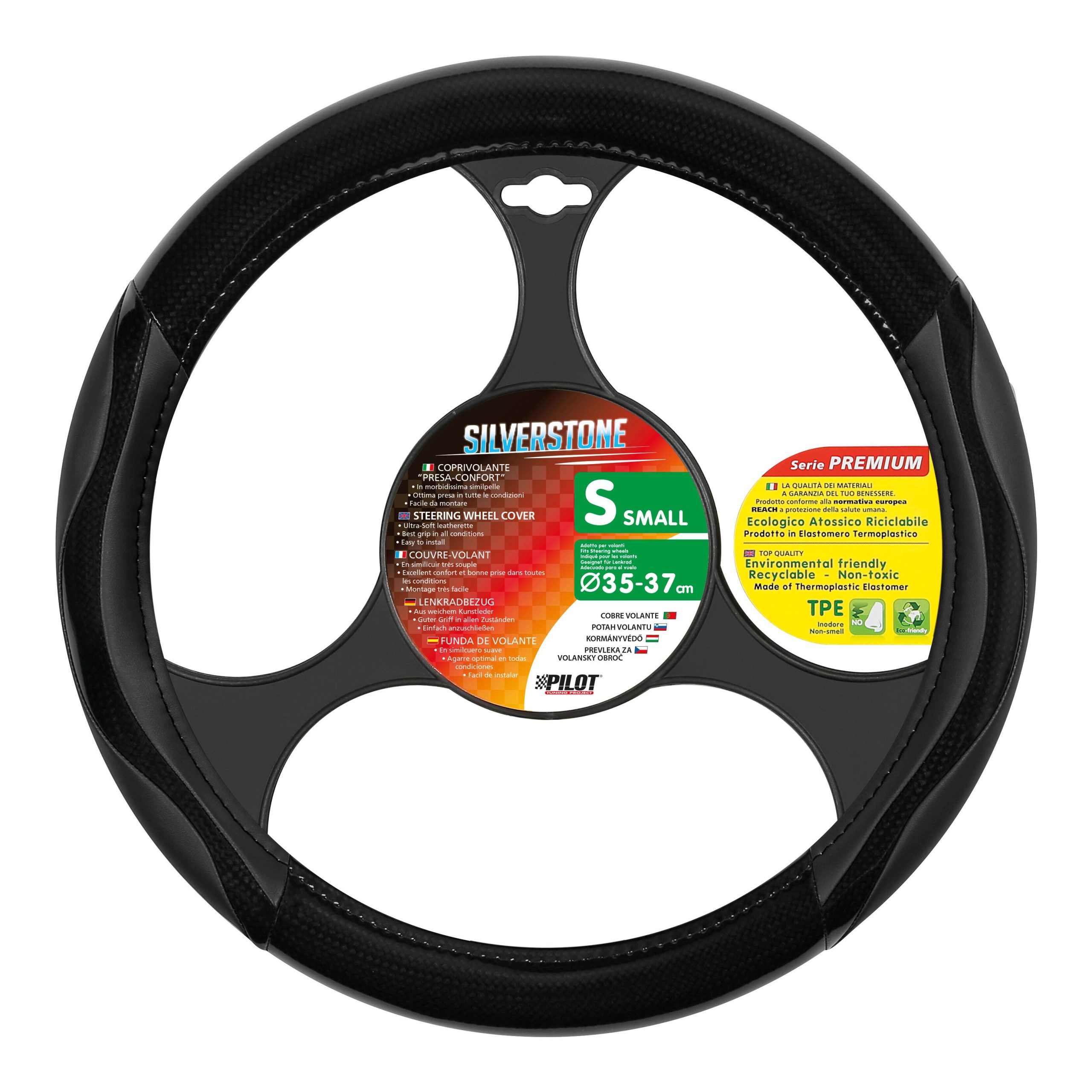 Silverstone, coprivolante in Skeentex - S - Ø 35/37 cm - Nero