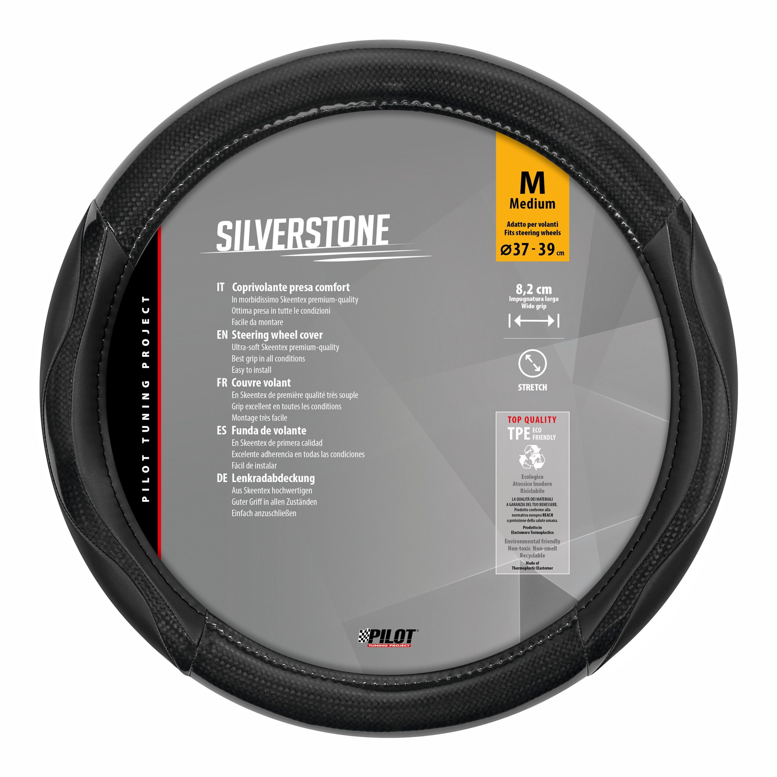 Silverstone, coprivolante in Skeentex - M - Ø 37/39 cm - Nero