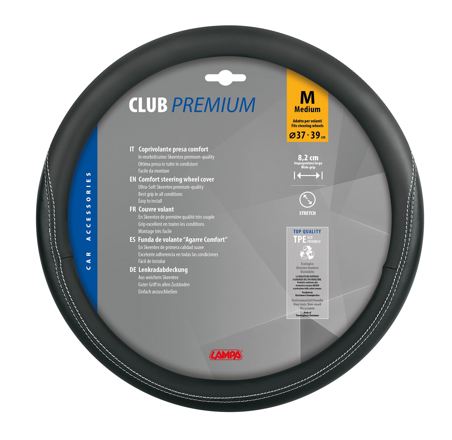 Club, coprivolante in Skeentex - M - Ø 37/39 cm - Nero