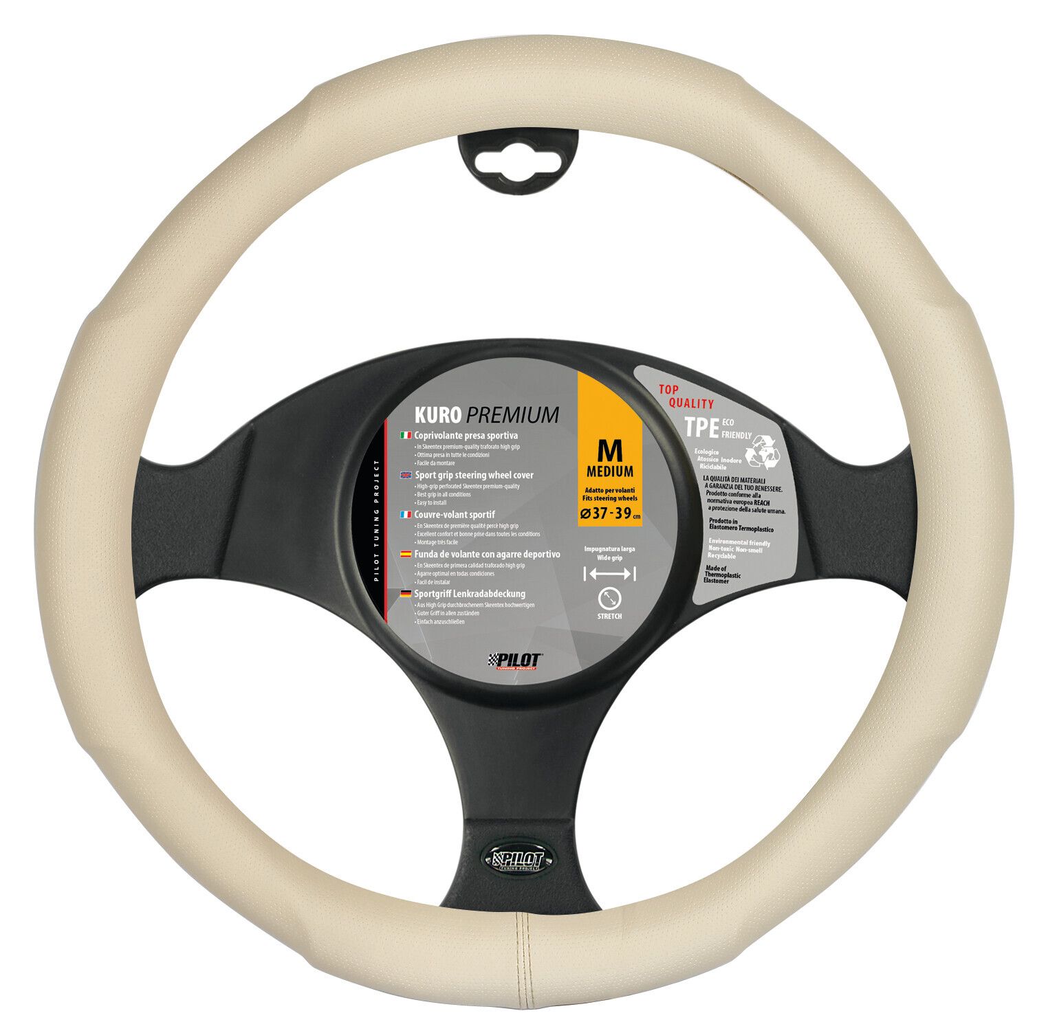 Kuro, coprivolante in Skeentex - M - Ø 37/39 cm - Beige