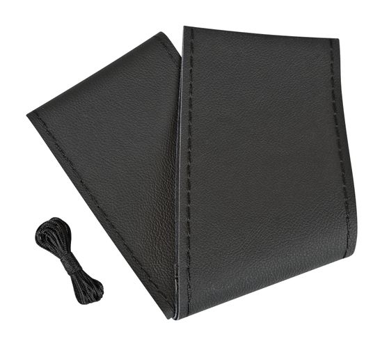 Premium, coprivolante in pelle - L - Ø 37/39 cm - Nero