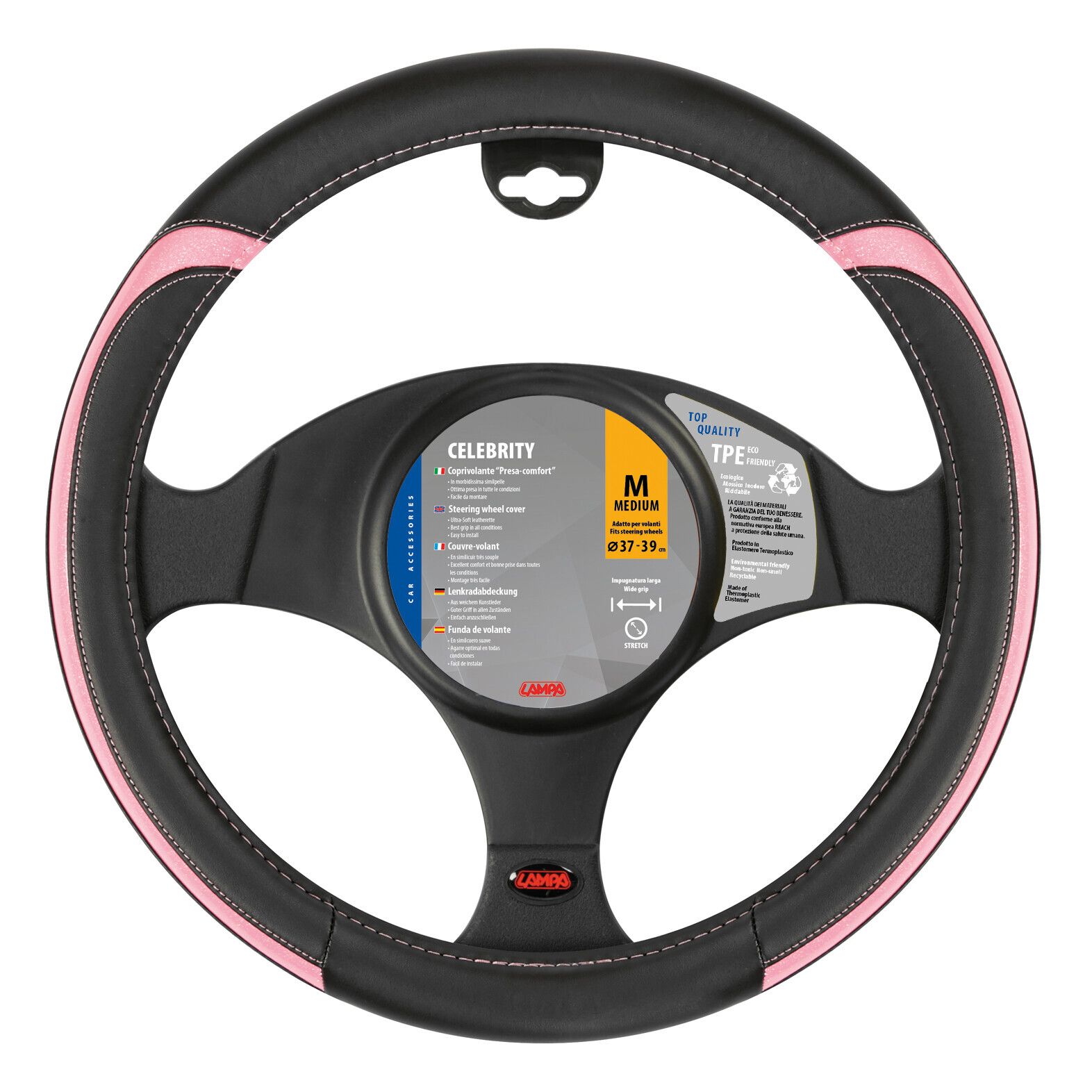 Celebrity, coprivolante in Skeentex - M - Ø 37/39 cm - Rosa