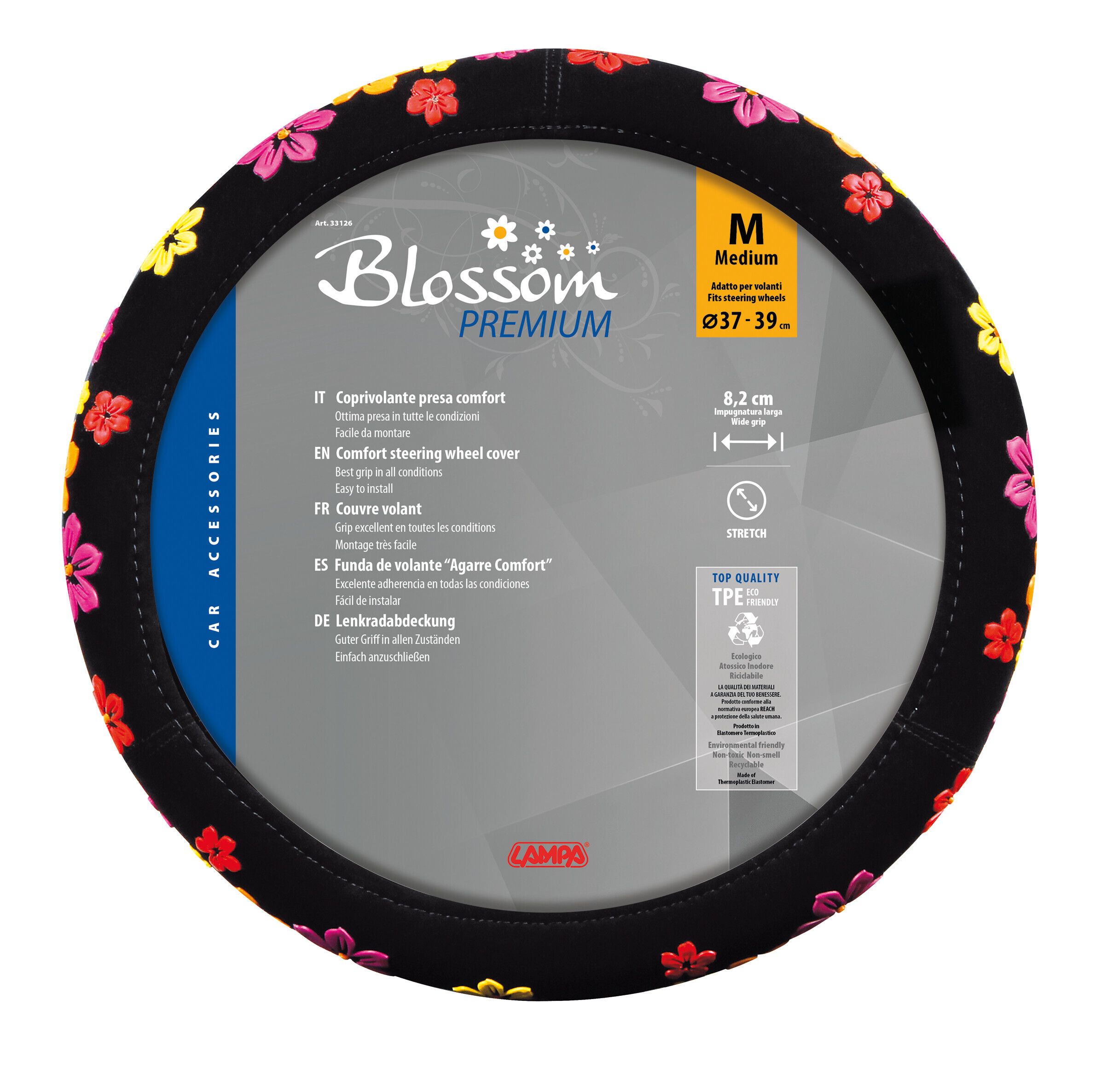 Blossom, coprivolante in microfibra - M - Ø 37/39 cm