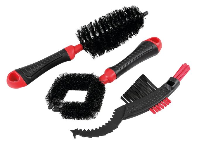 Set 3 spazzole per pulizia moto e ciclo