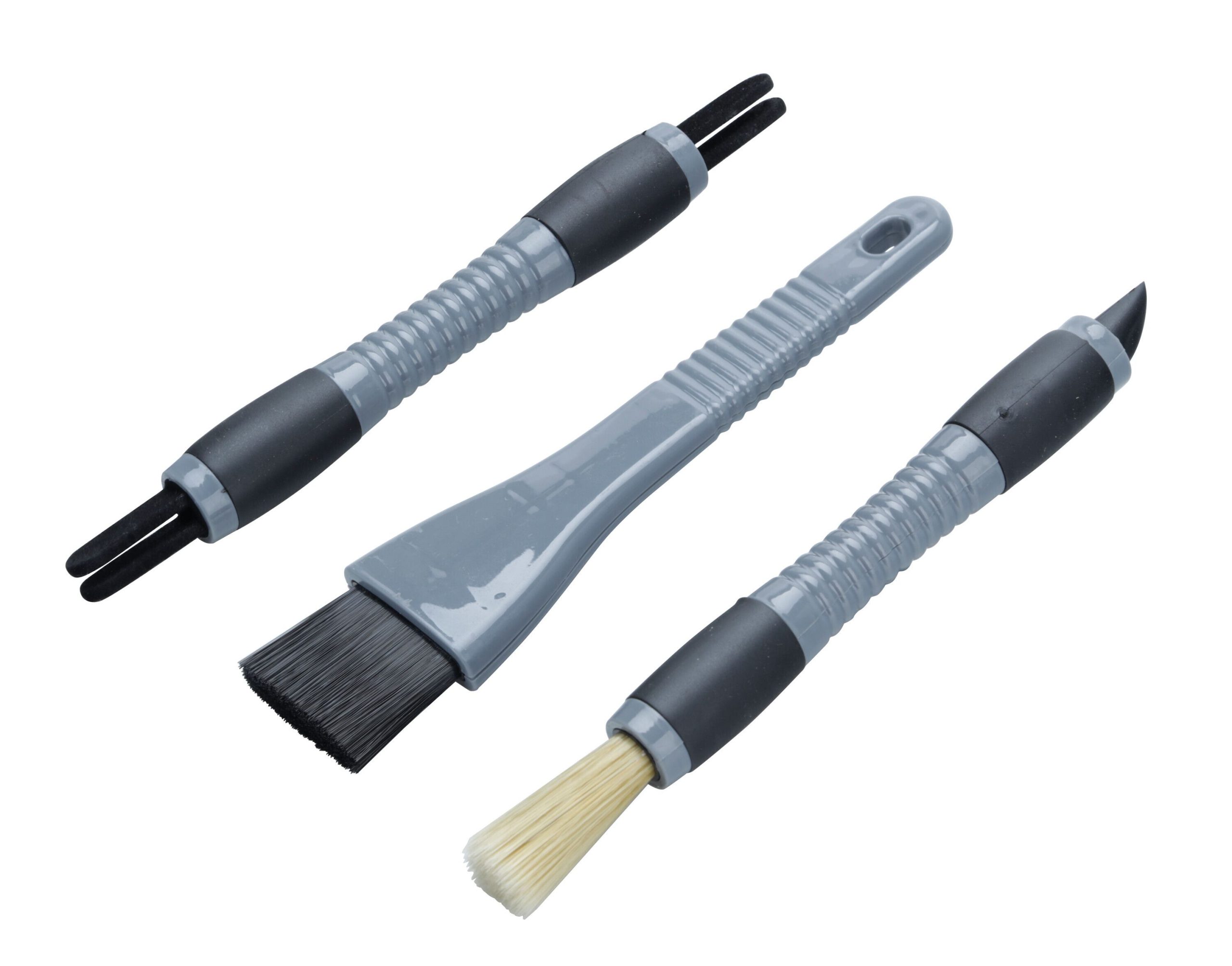 Kit 3 spazzole per pulizia interni auto