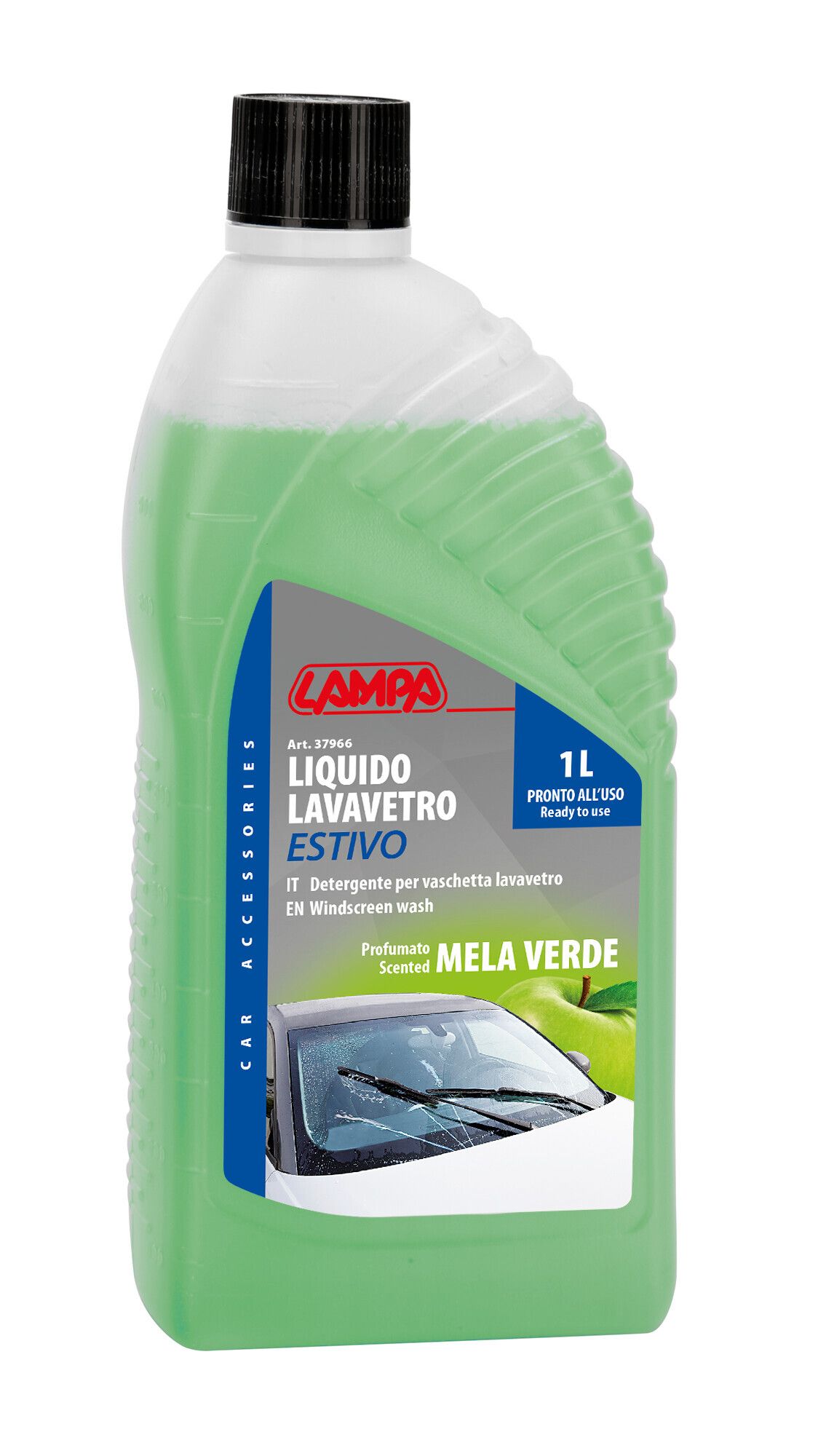 Liquido lavavetro estivo profumato, pronto all'uso - Mela Verde - 1000 ml
