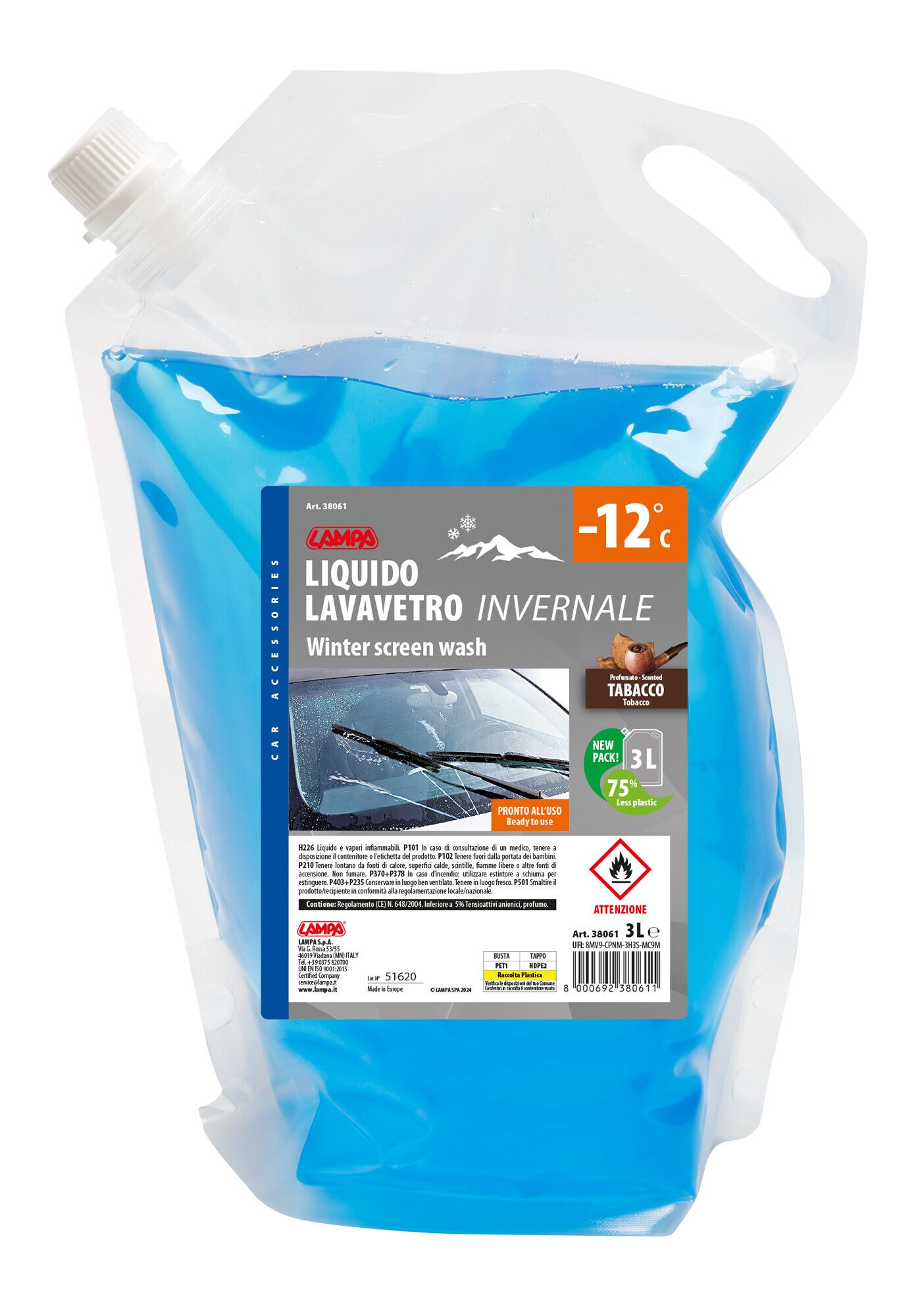 Liquido detergente cristalli, pronto all'uso (-12°C) - 3000 ml - Tabacco