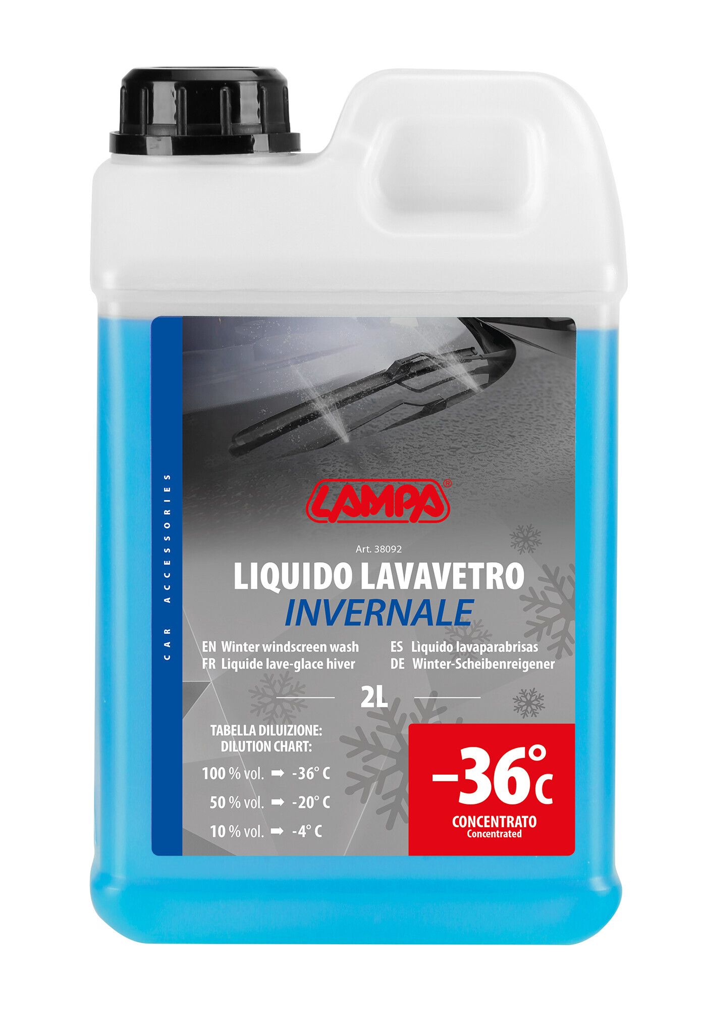 Liquido lavavetro invernale, concentrato (-36°C) - 2000 ml