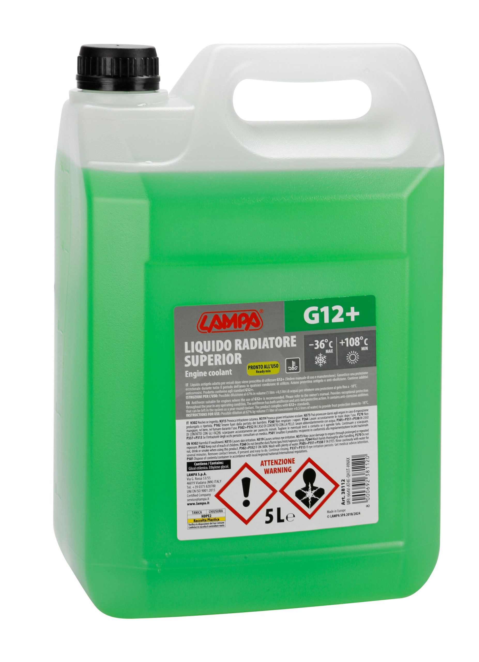 Superior-Verde G12+, liquido antigelo radiatore - (-36°C/+108°C) - 5 L