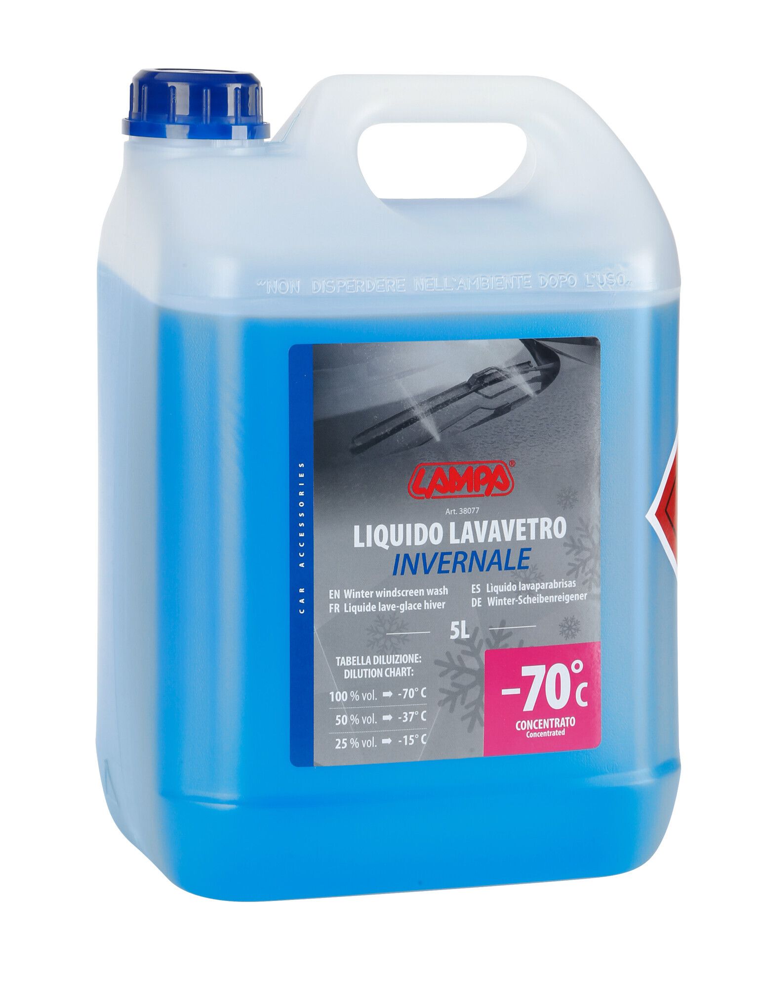 Liquido lavavetro invernale, concentrato (-70°C) - 5000 ml