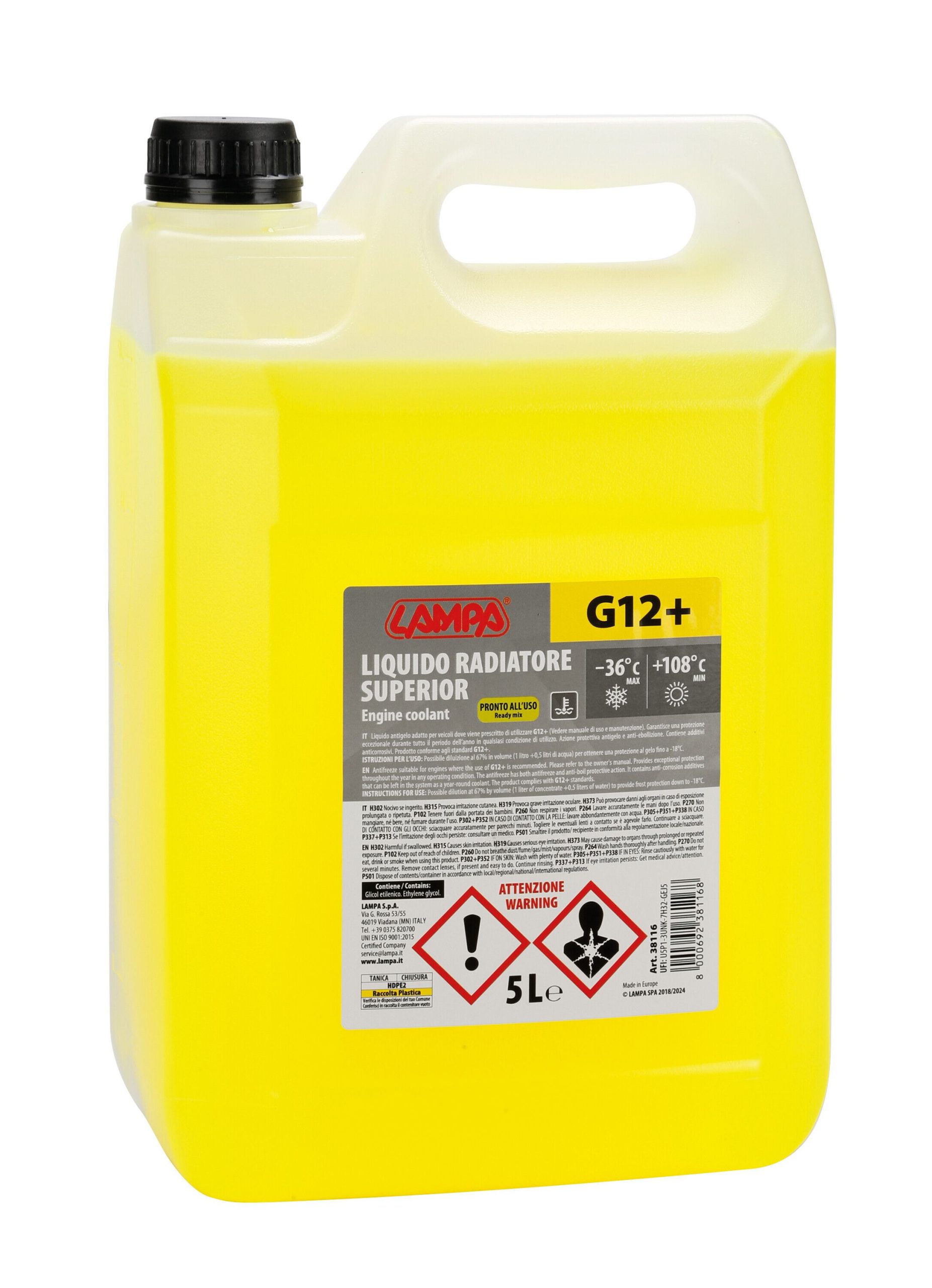Superior-Giallo G12+, liquido antigelo radiatore - (-36°C/+108°C) - 5 L