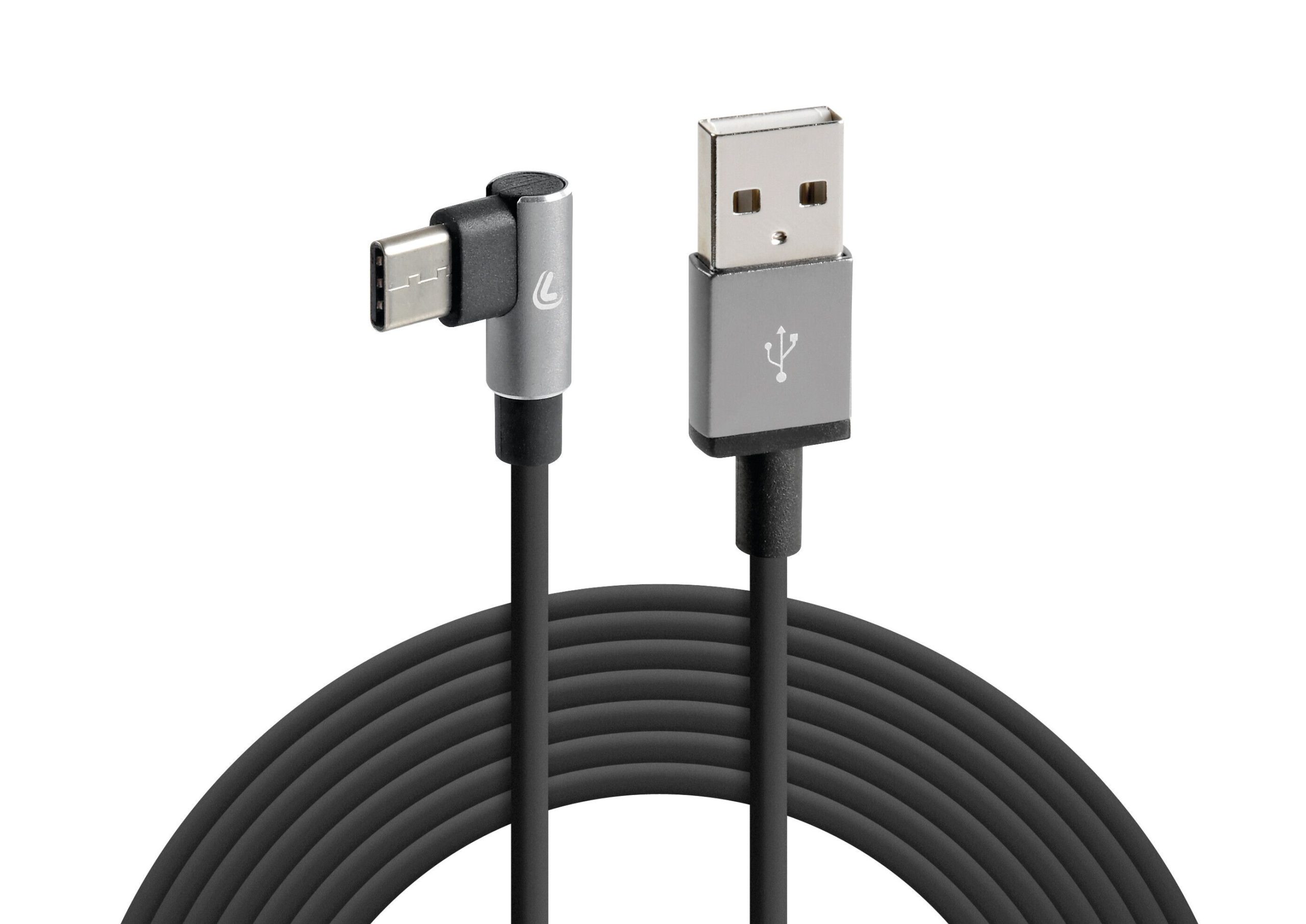 Cavo 90° Usb > Usb Type-C - 200 cm - Nero