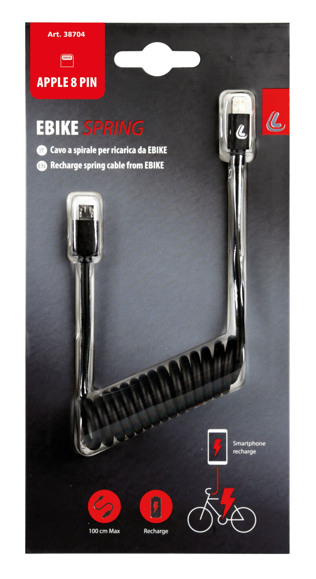 Cavo a spirale per Ebike, Micro Usb > Apple 8 Pin - Image 4