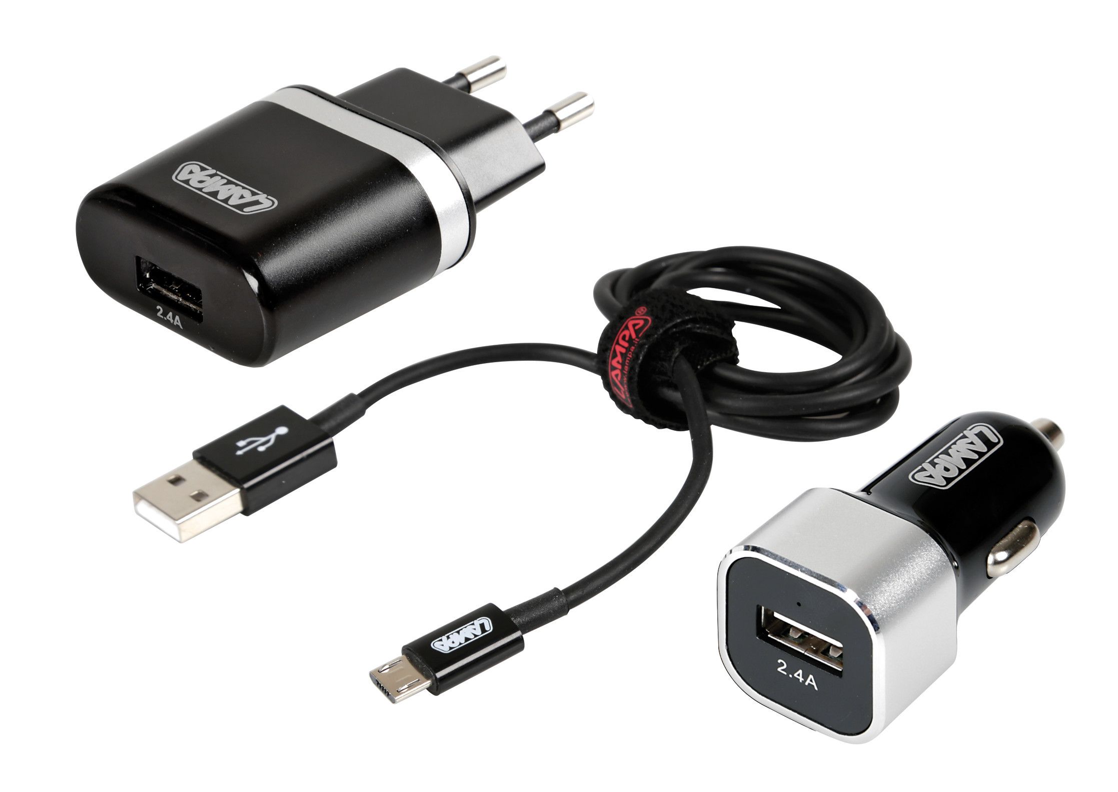 Kit 3 in 1 Micro Usb - Fast Charge - 12/24V + 230V