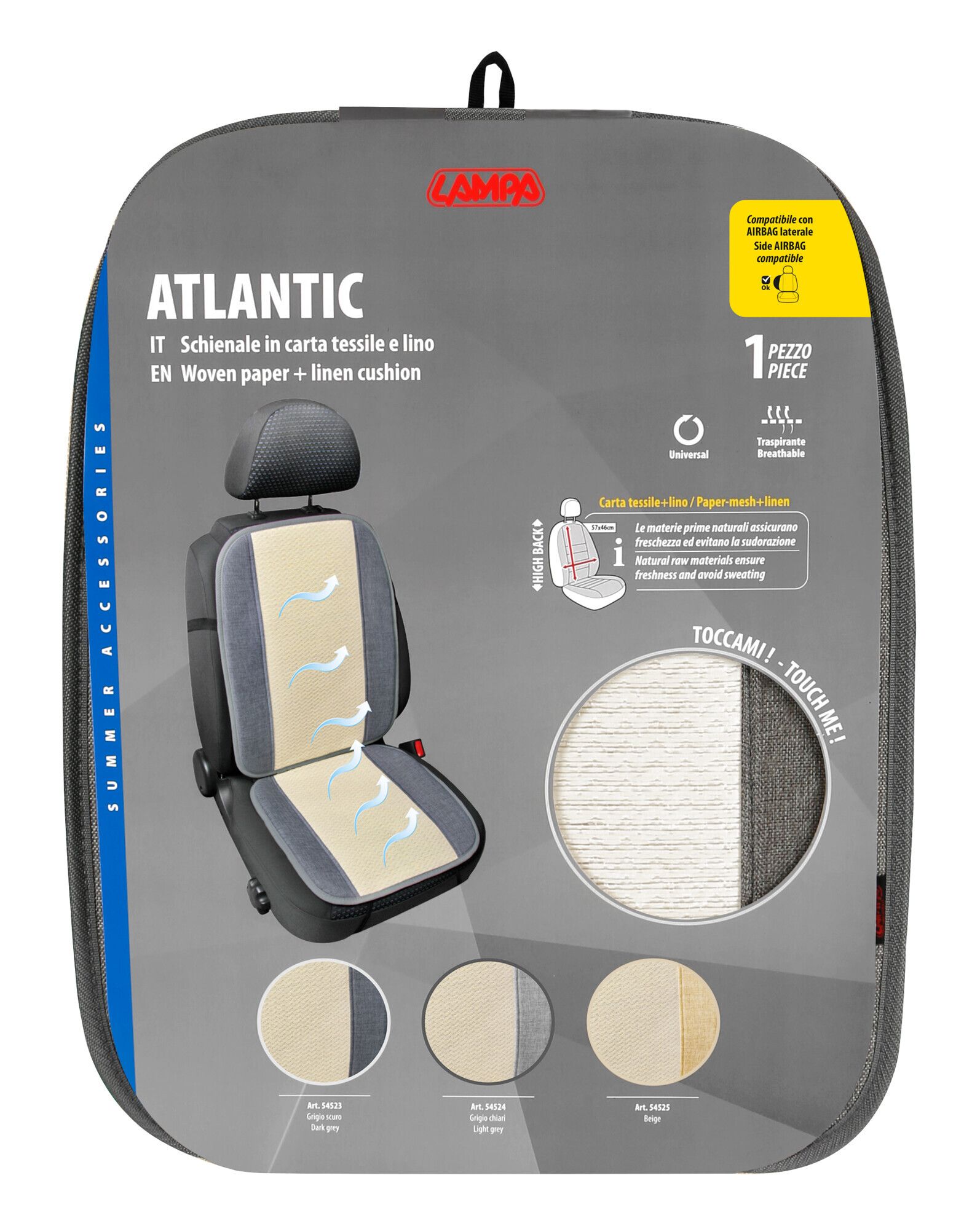 Atlantic, schienale in carta tessile e lino - Grigio scuro - Image 4