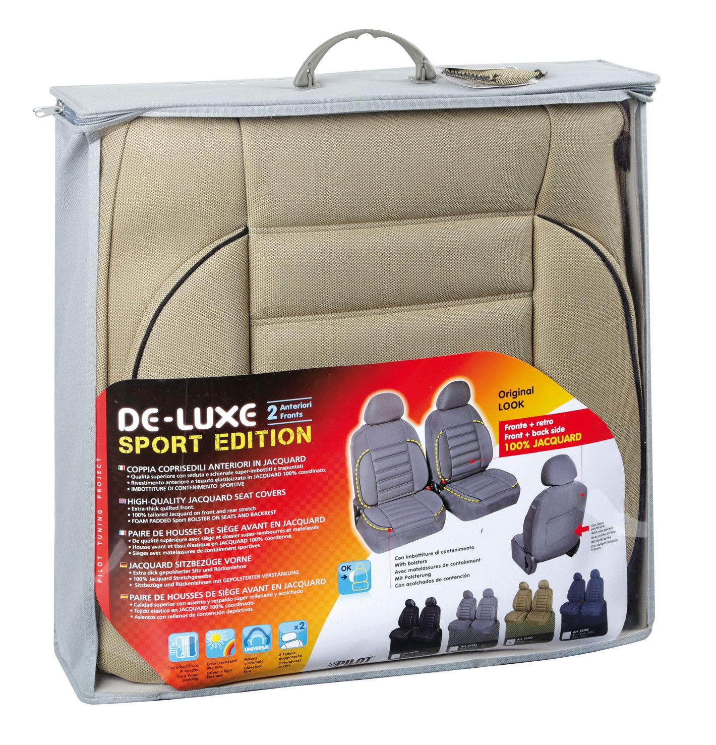 De-Luxe Sport Edition, coppia coprisedili anteriori - Beige - Image 3