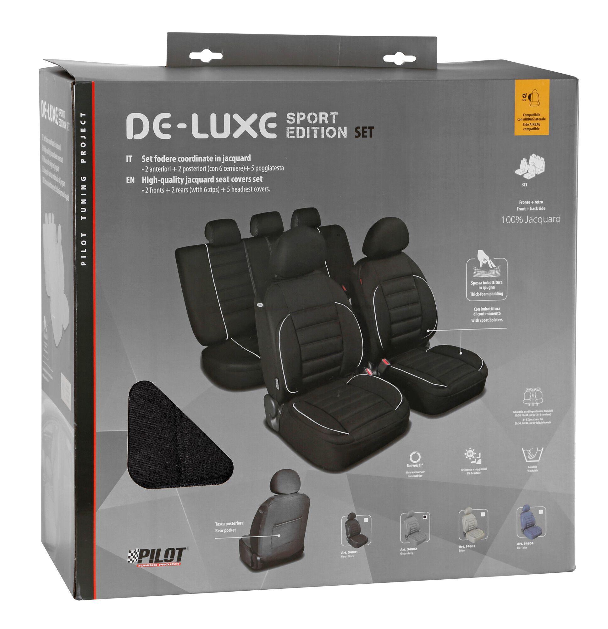 De-Luxe Sport Edition, set fodere coordinate - Nero - Image 3