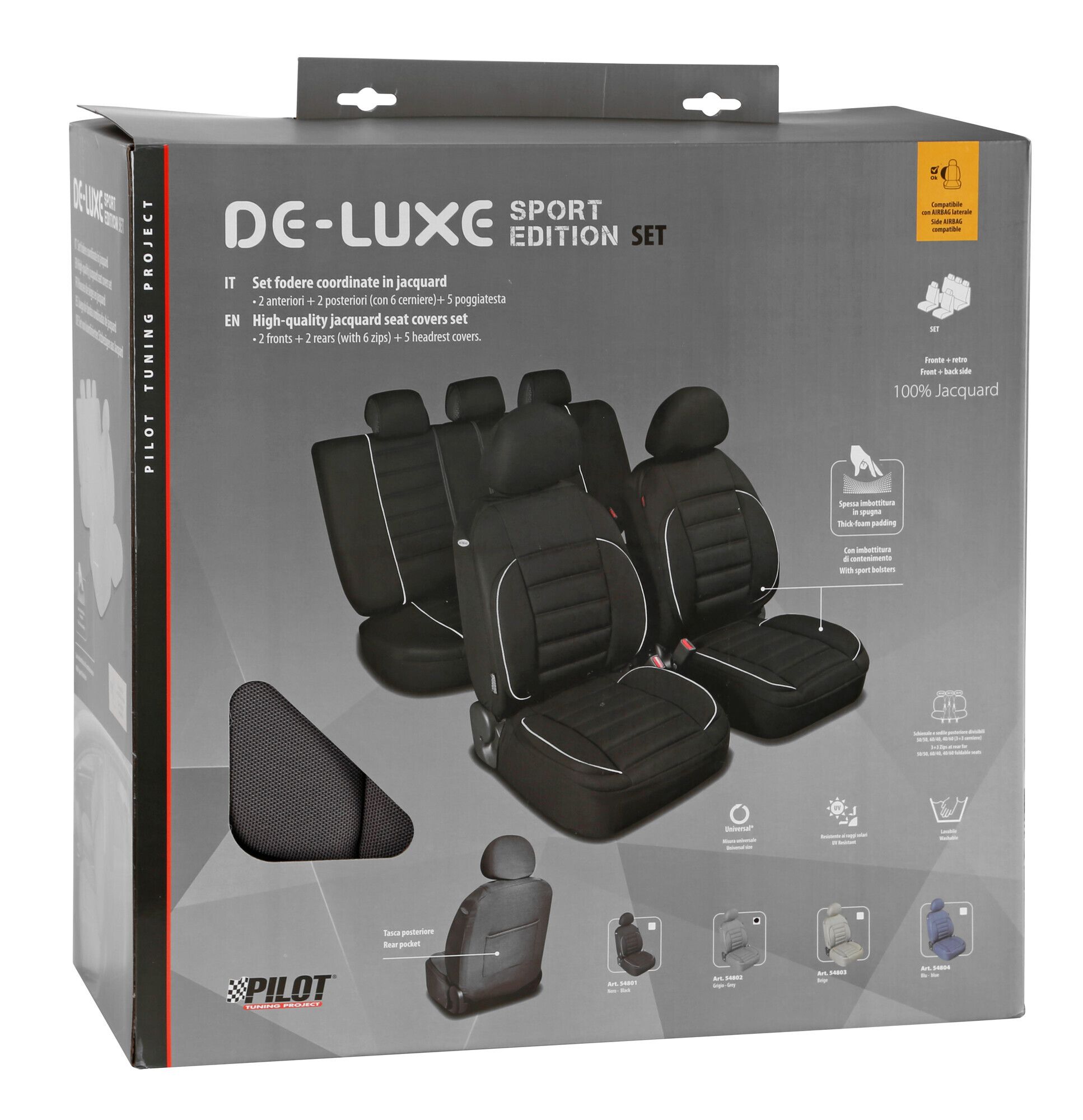 De-Luxe Sport Edition, set fodere coordinate - Grigio - Image 4