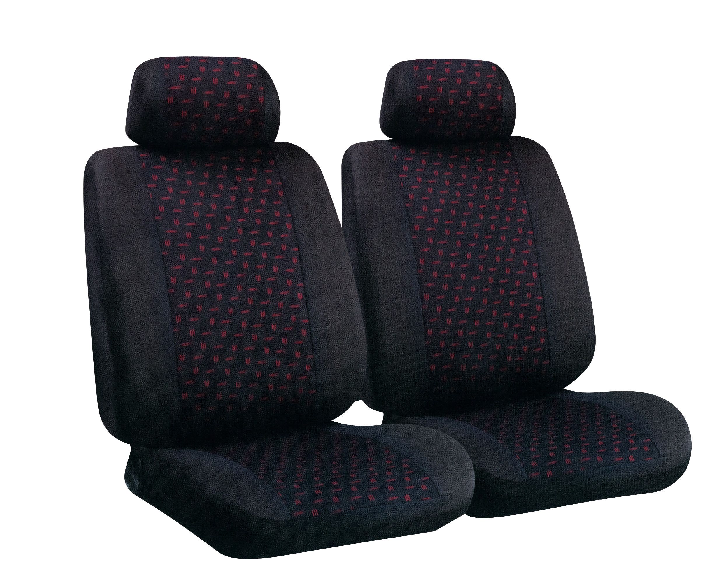 Glamur, coppia coprisedili anteriori in jacquard, universali - Nero