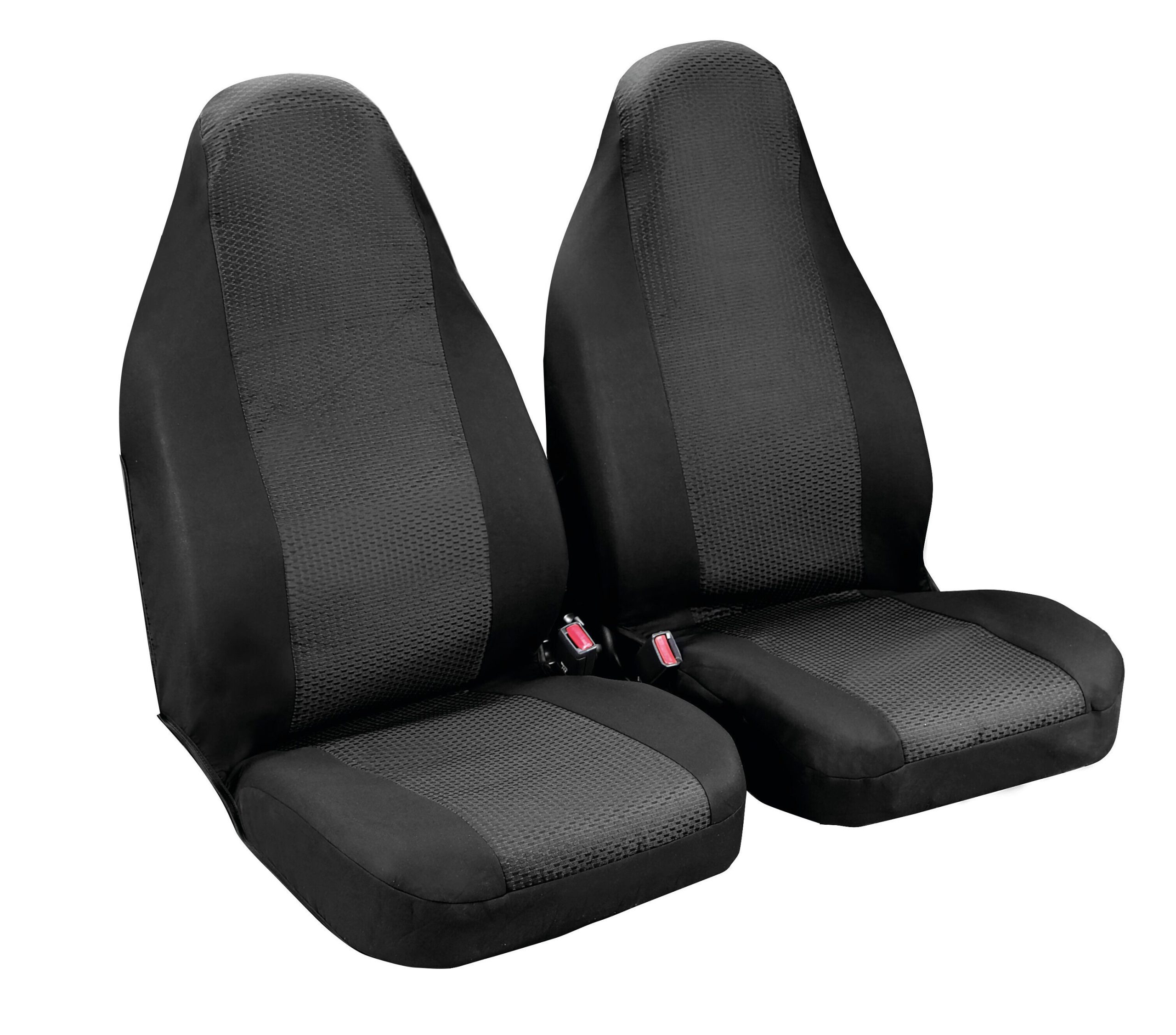 Duka High-Back, coppia coprisedili anteriori in tessuto jacquard e poliestere elasticizzati - Nero