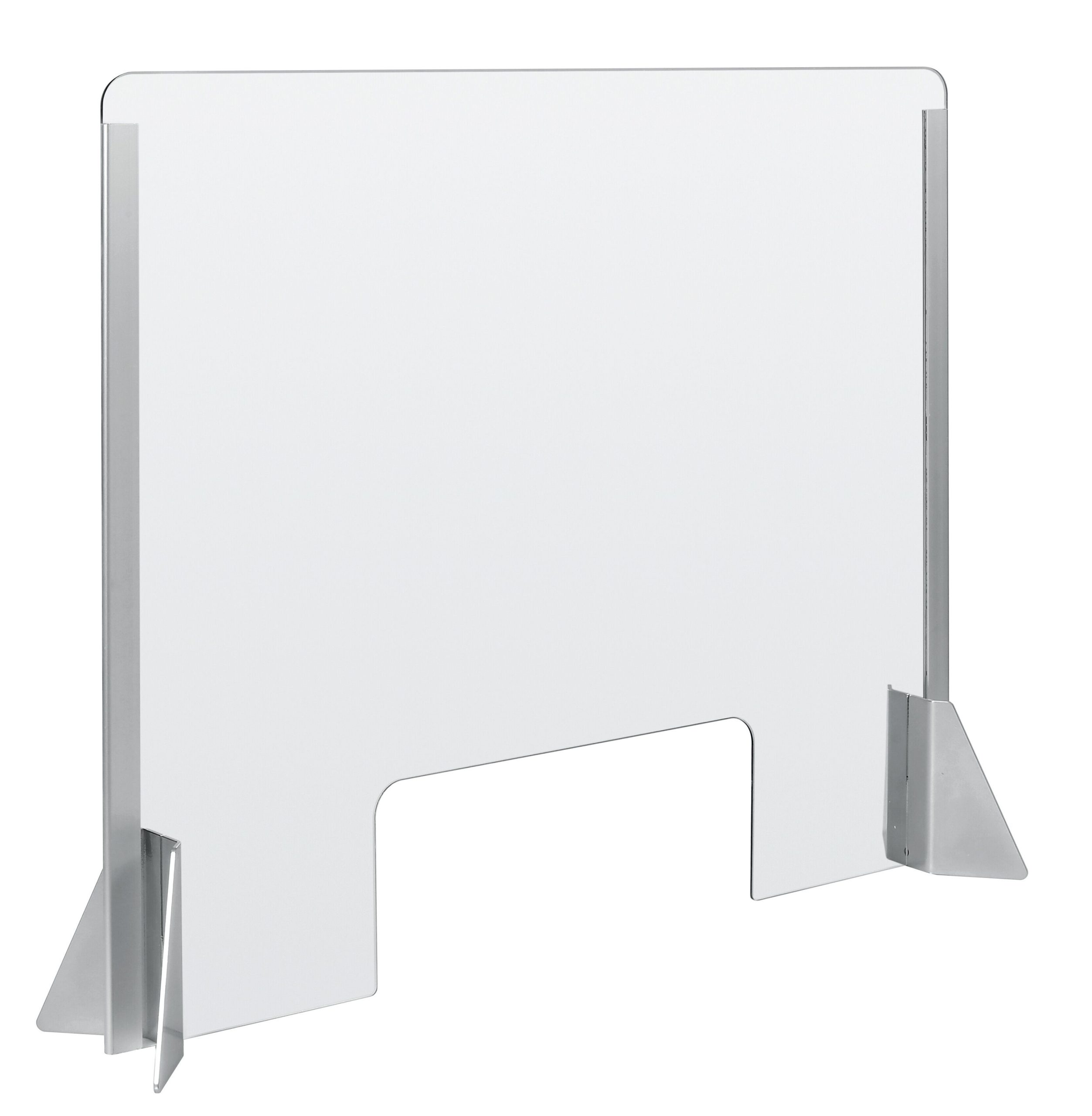 Schermo protettivo parafiato con feritoia per banconi e scrivanie - 660x560 mm