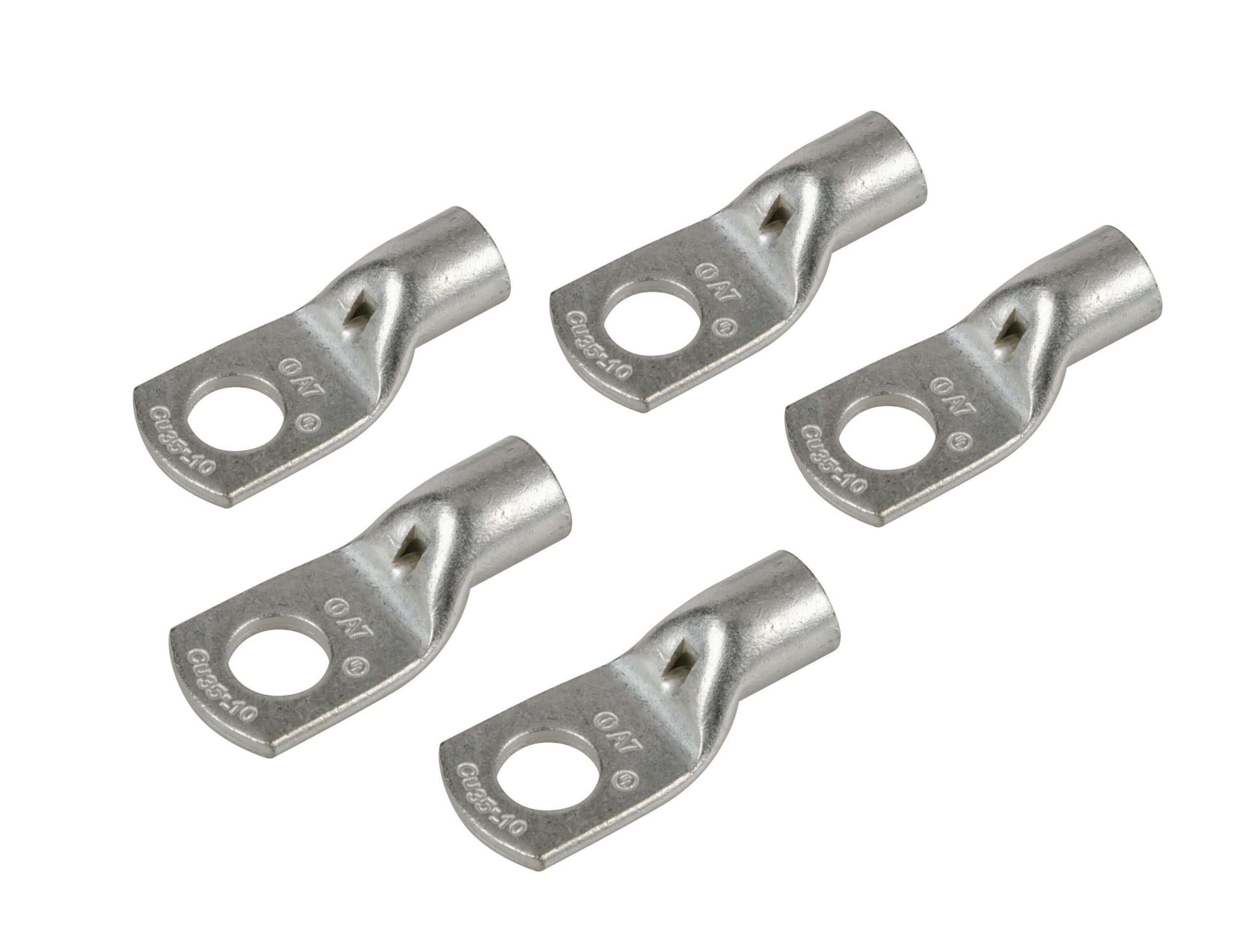 Set 5 pz capicorda da graffare in rame stagnato - sezione 35 mm² - foro 10 mm