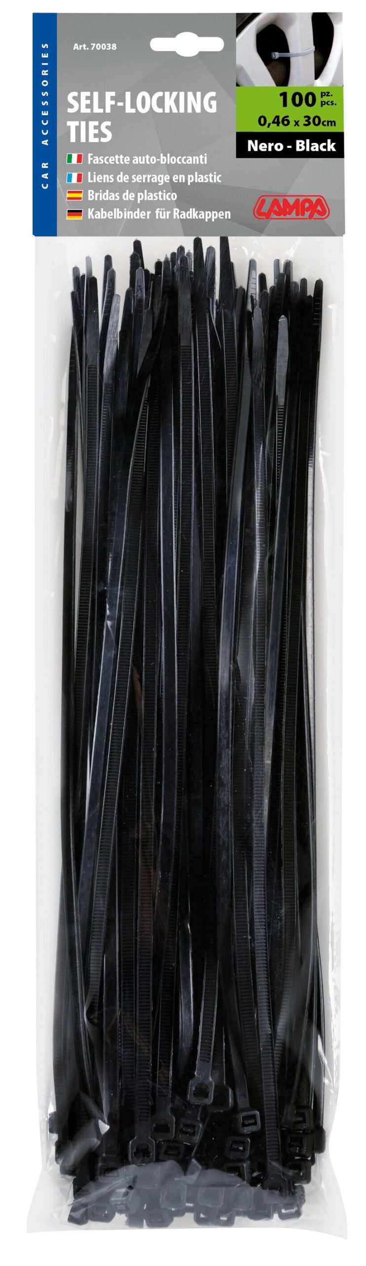 Fascette fermacavo 100 pz - 30 cm - Nero