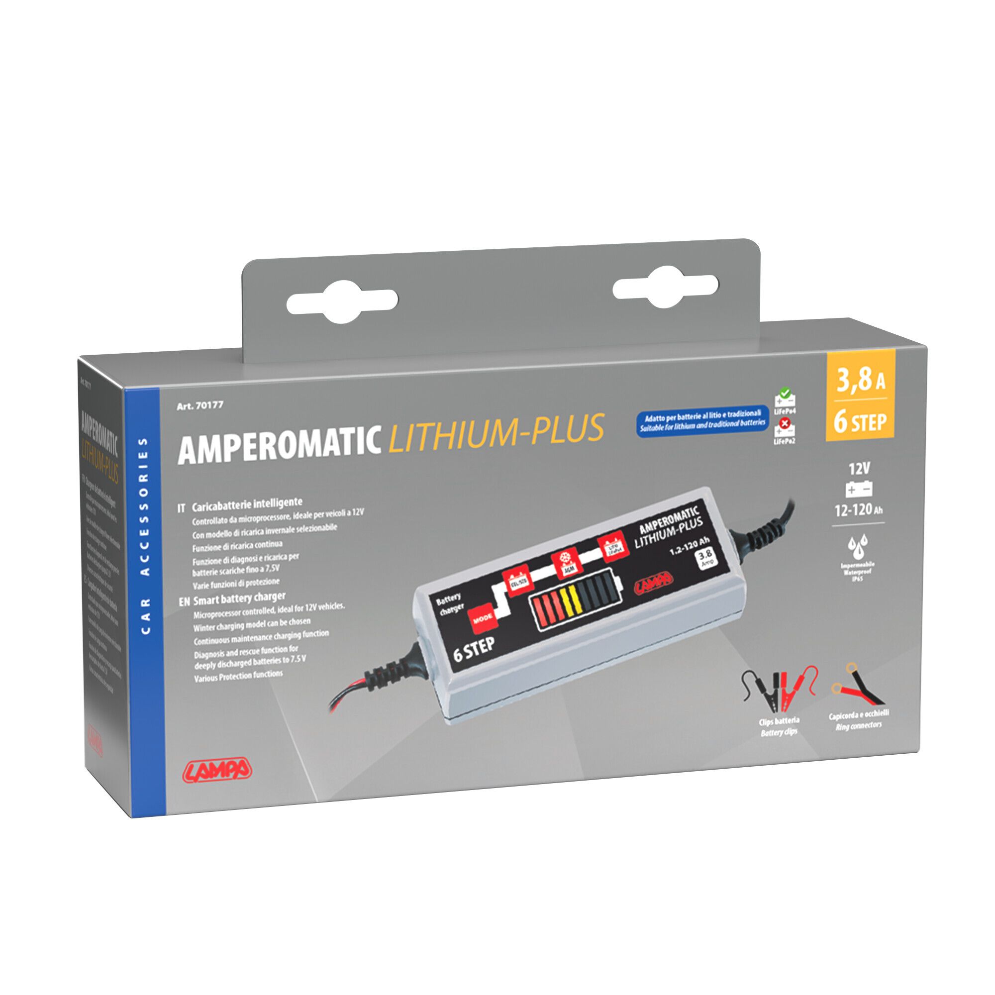 Amperomatic Lithium-Plus, caricabatteria intelligente, 12V - 3,8A - Image 5