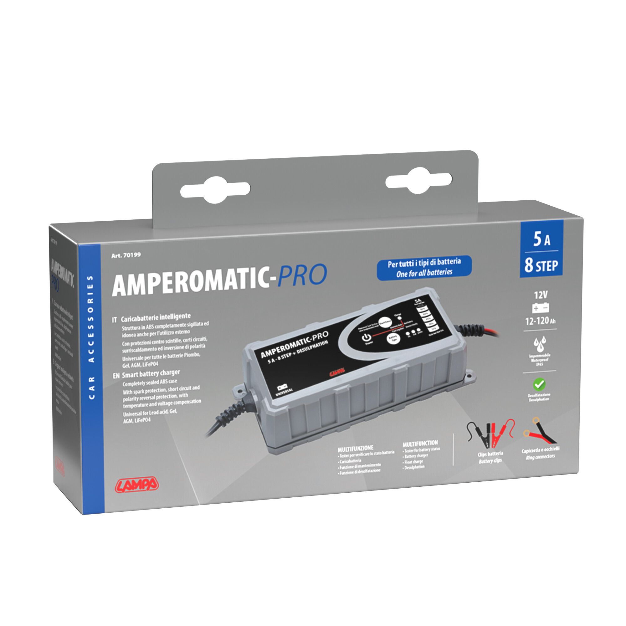 Amperomatic Pro, caricabatteria intelligente, 12V - 5A - Image 3