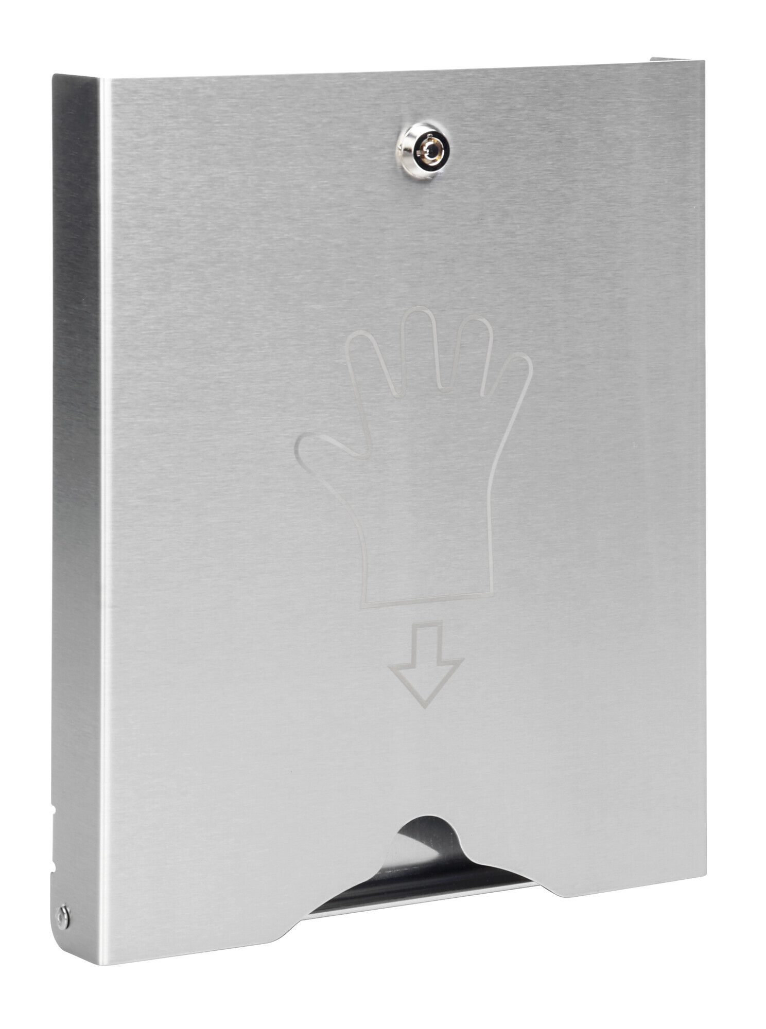 Dispenser in acciaio inox con serratura per guanti monouso