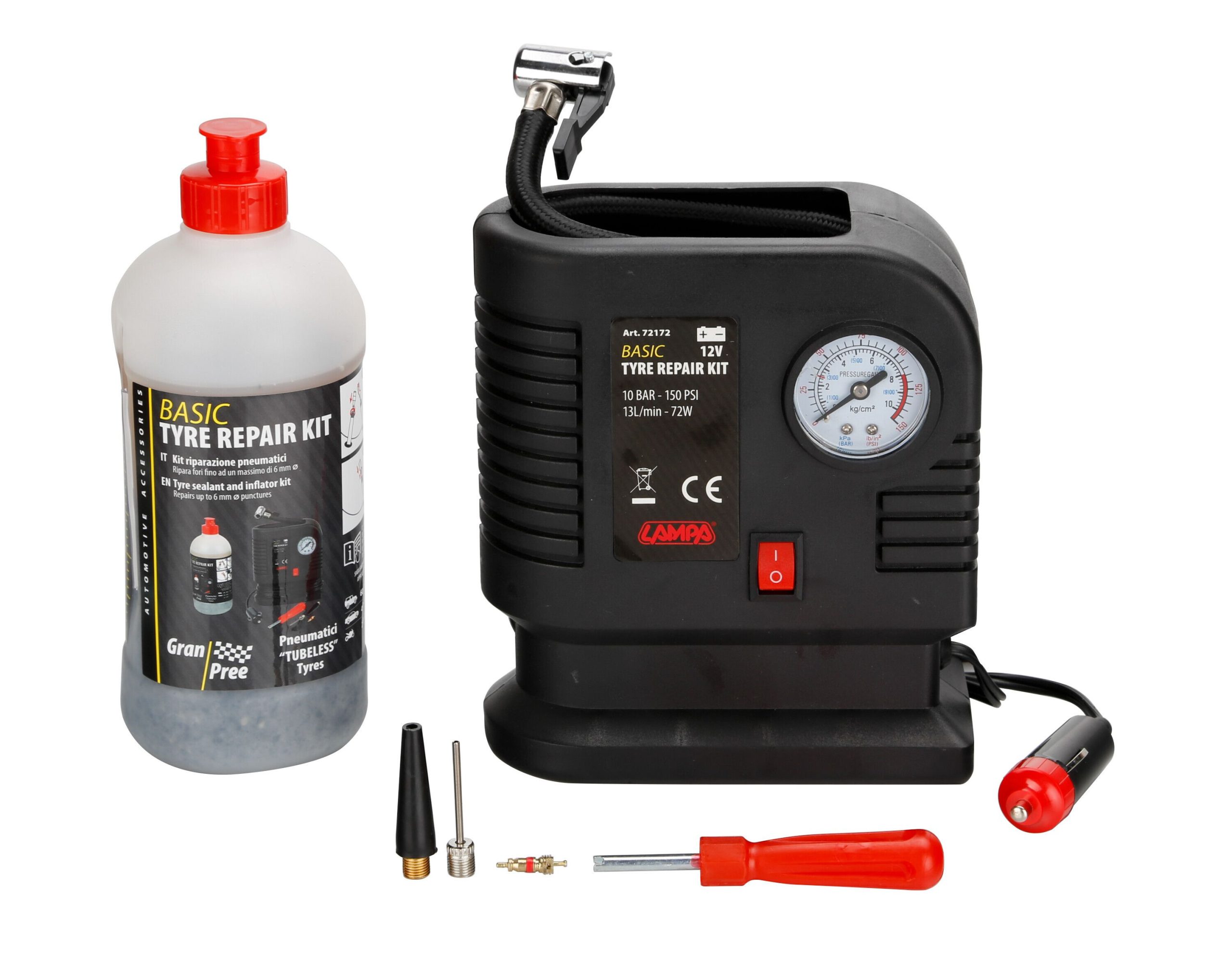 Gran Pree, kit riparazione pneumatici