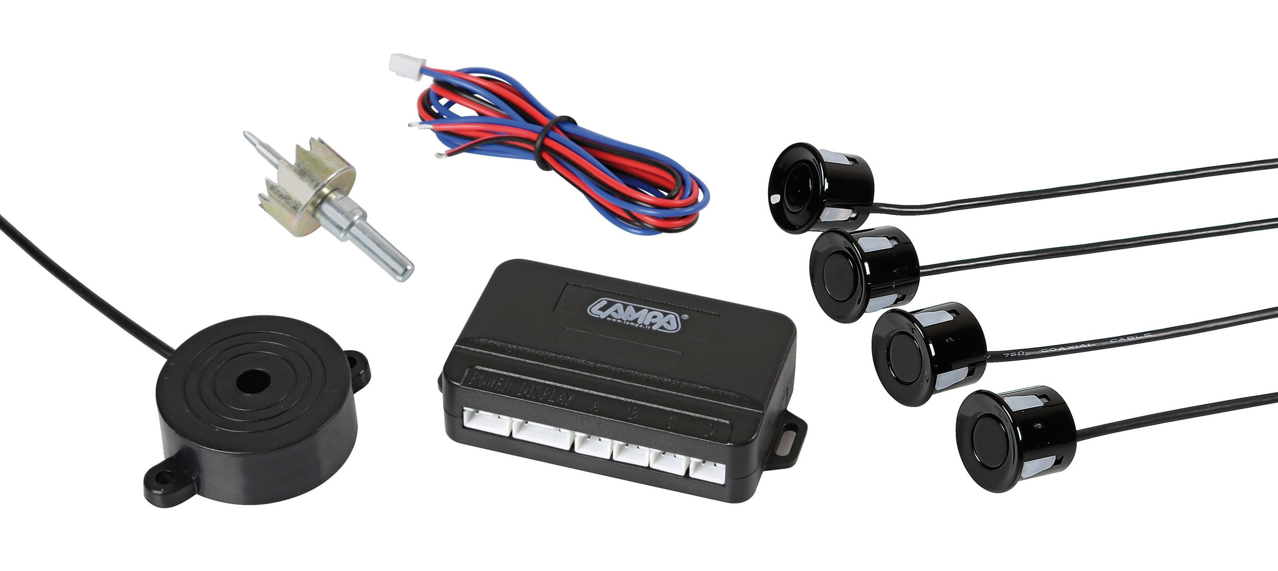 Buzzer F4, kit 4 sensori parcheggio anteriori, 12V