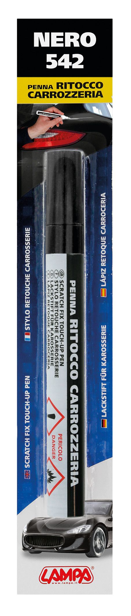 Penna ritocco carrozzeria - Nero - 542