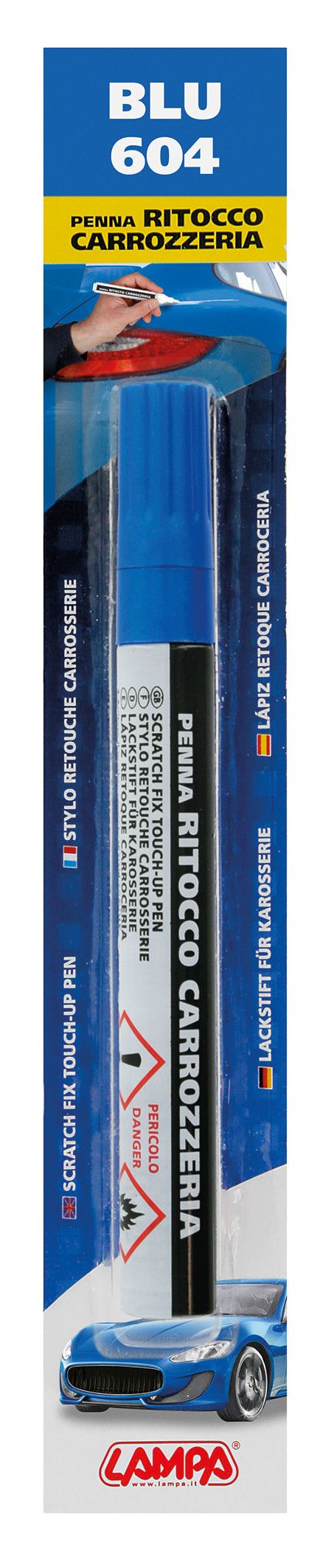 Penna ritocco carrozzeria - Blu - 604