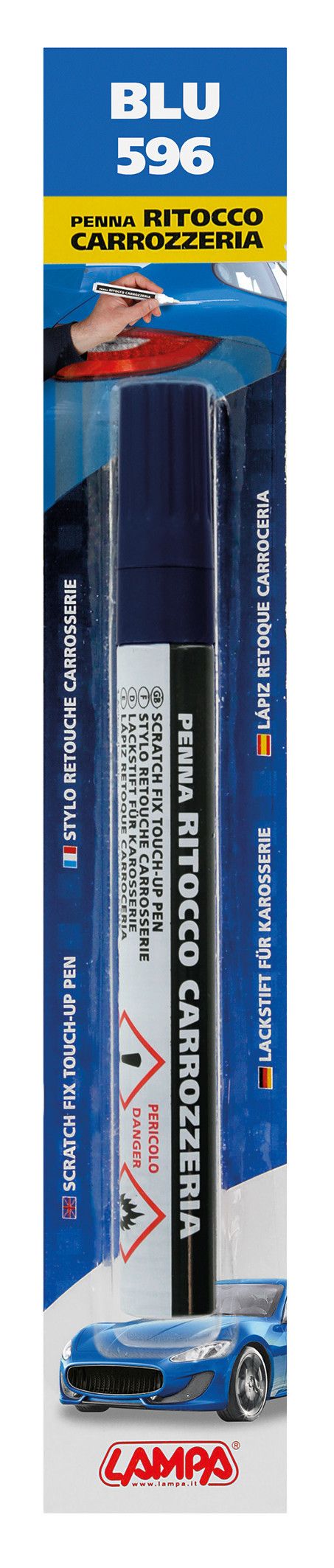 Penna ritocco carrozzeria - Blu - 596