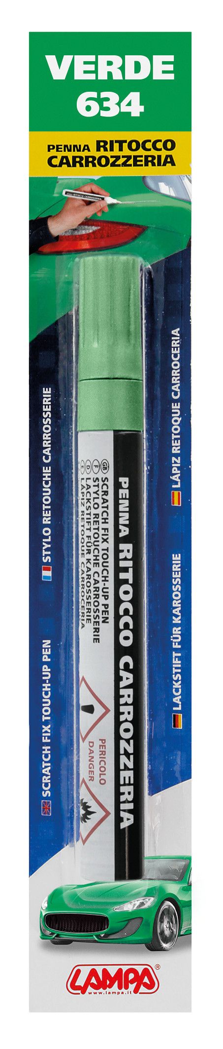 Penna ritocco carrozzeria - Verde - 634