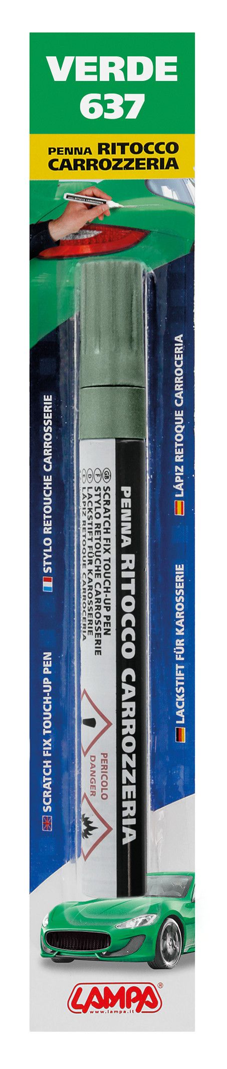 Penna ritocco carrozzeria - Verde - 637