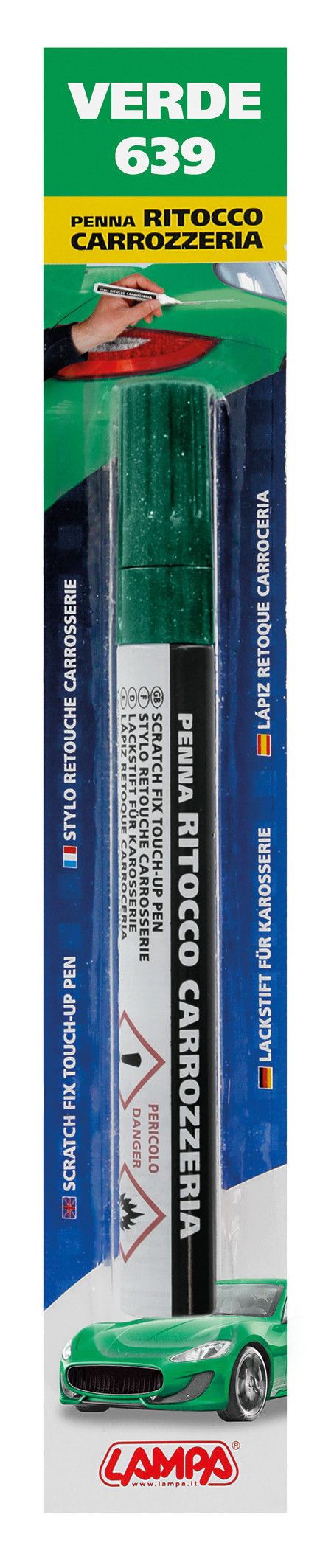 Penna ritocco carrozzeria - Verde - 639