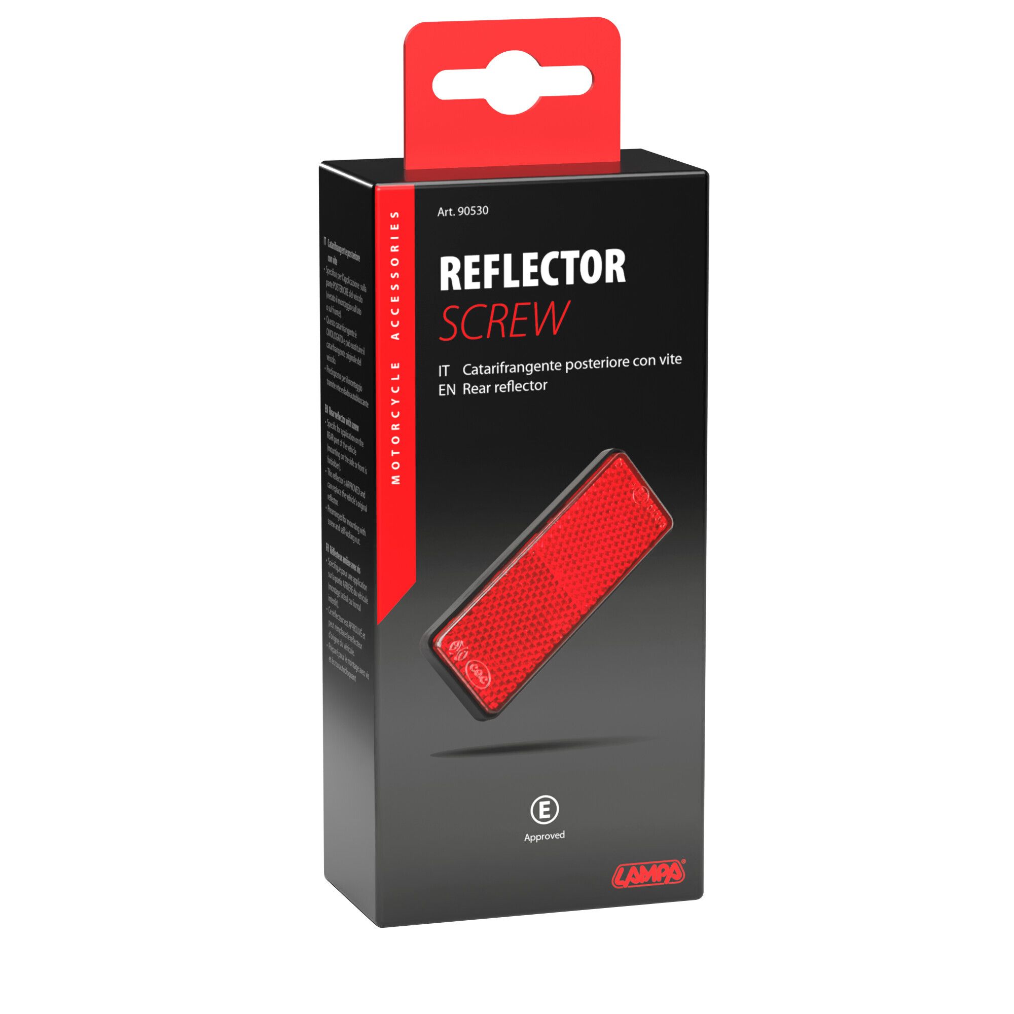 Catarifrangente posteriore con vite - 90x35 mm - Rosso - Image 3