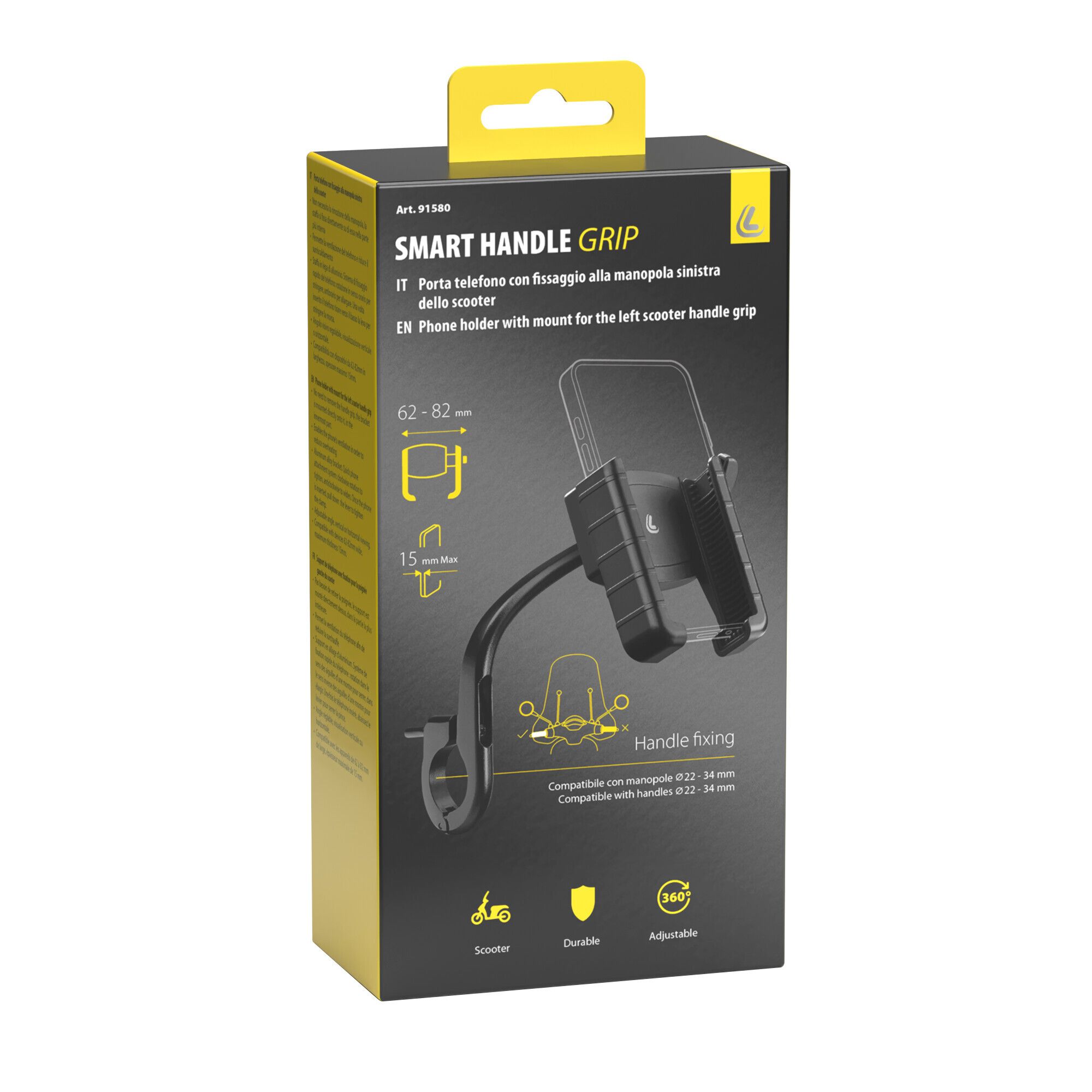 Smart Handle Grip, porta telefono con fissaggio alla manopola sinistra dello scooter - Image 5
