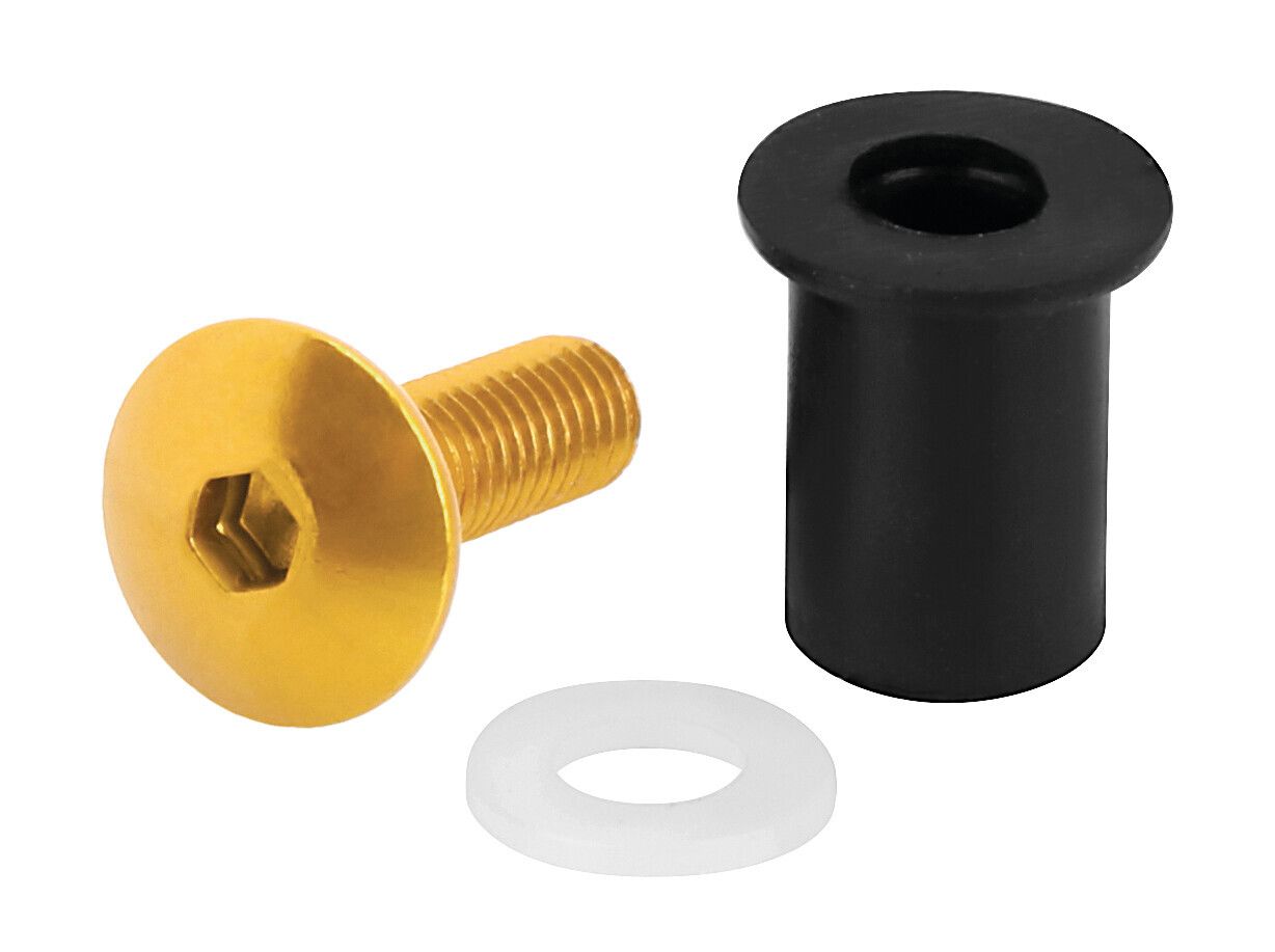 Screen Fit-Kits, kit dadi gommati con viti e rondelle (5 MA) - 10 pz - Oro