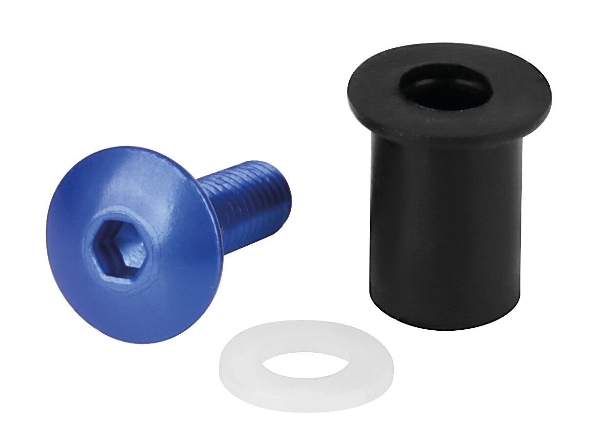 Screen Fit-Kits, kit dadi gommati con viti e rondelle (5 MA) - 10 pz - Blu