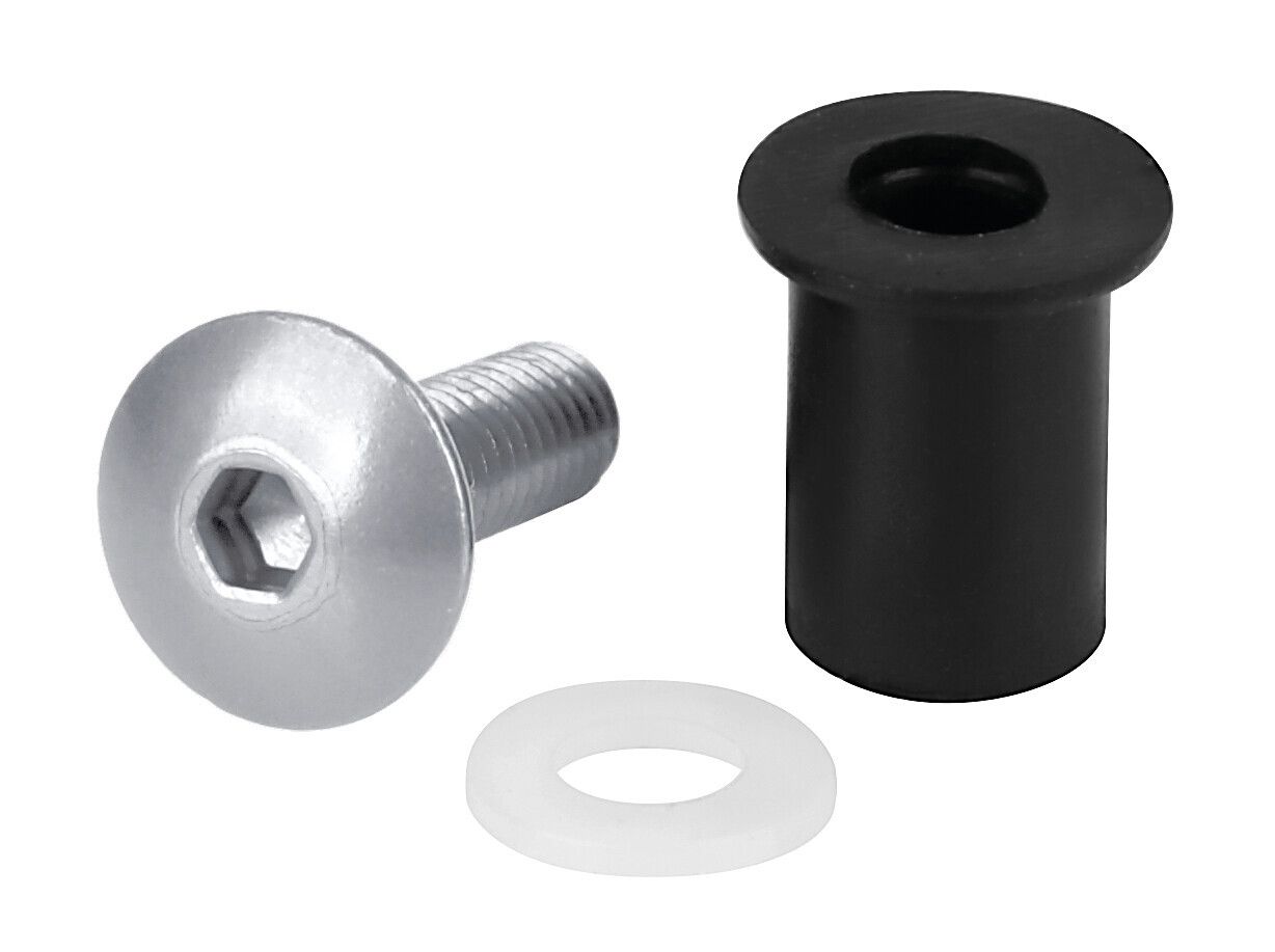 Screen Fit-Kits, kit dadi gommati con viti e rondelle (5 MA) - 10 pz - Argento
