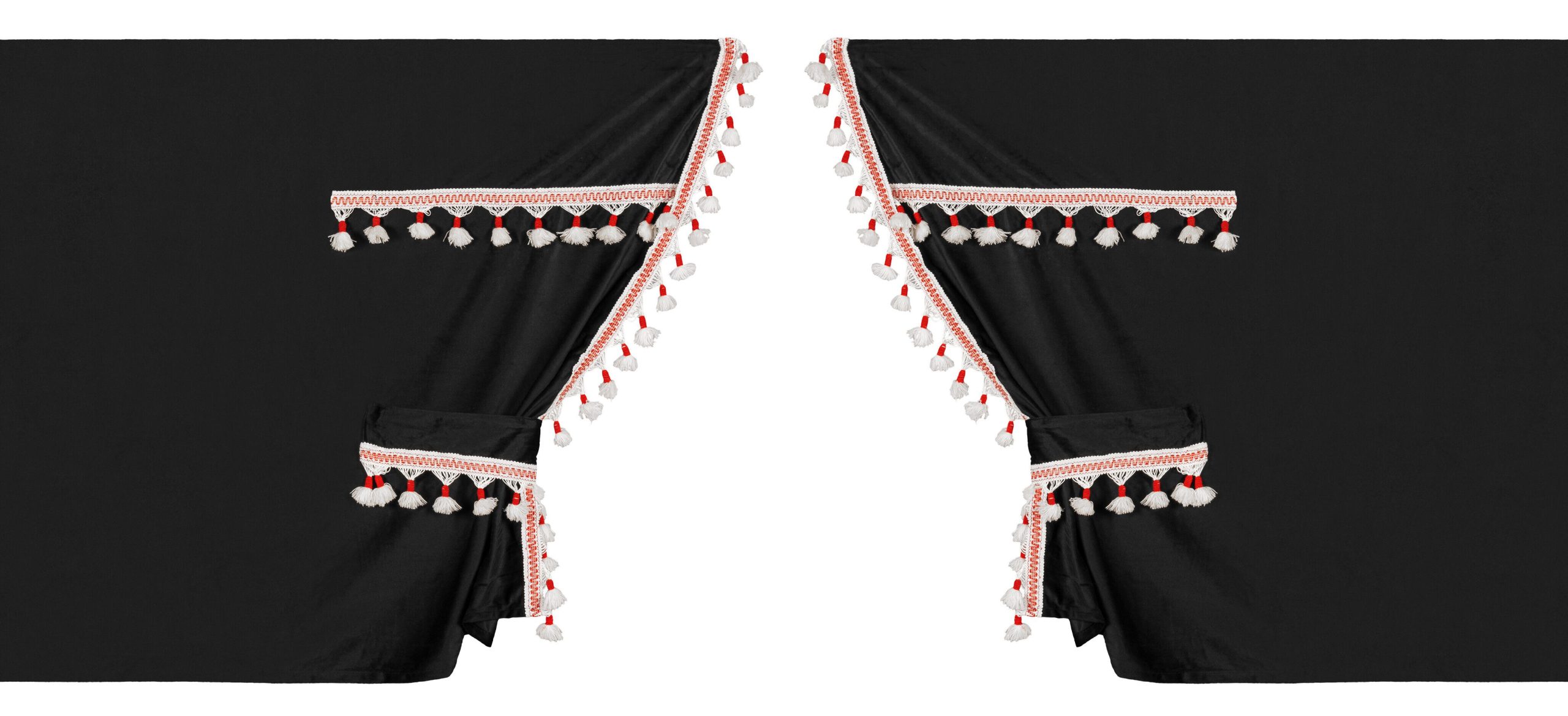 Luxury Smart, set tende in poliestere per camion - Nero/Rosso