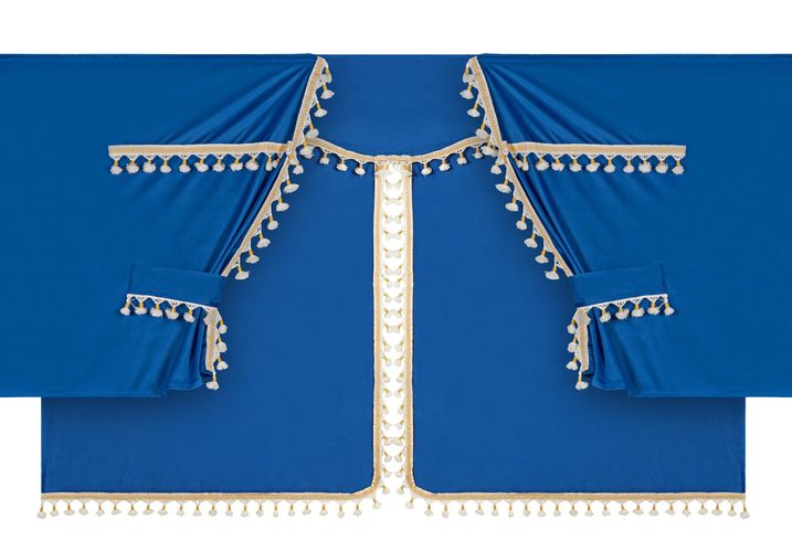 Luxury Pro-Cabin, set tende in poliestere per camion - Blu/Oro